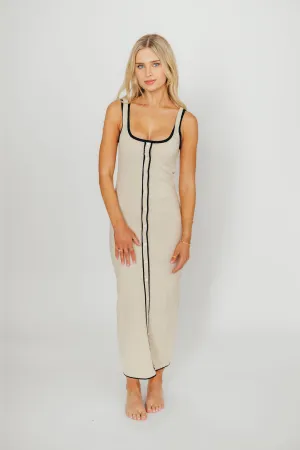 Gigi Sleeveless Midi Sweater Dress in Cream