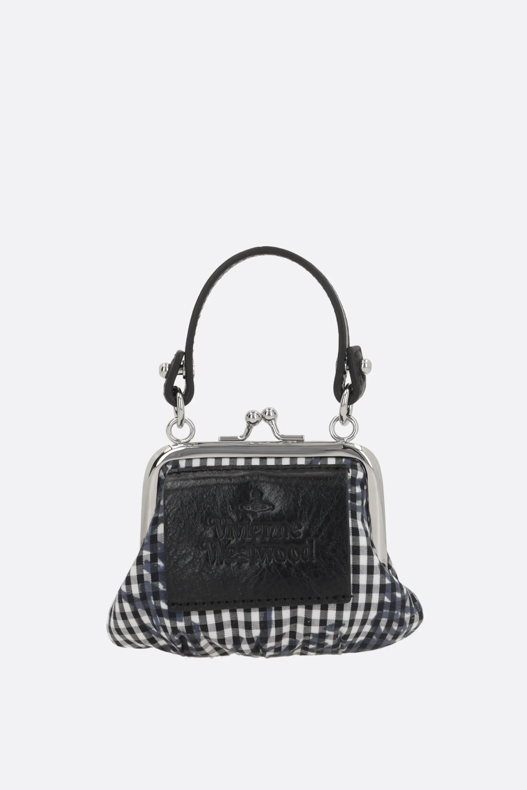 Gingham fabric mini granny with chain