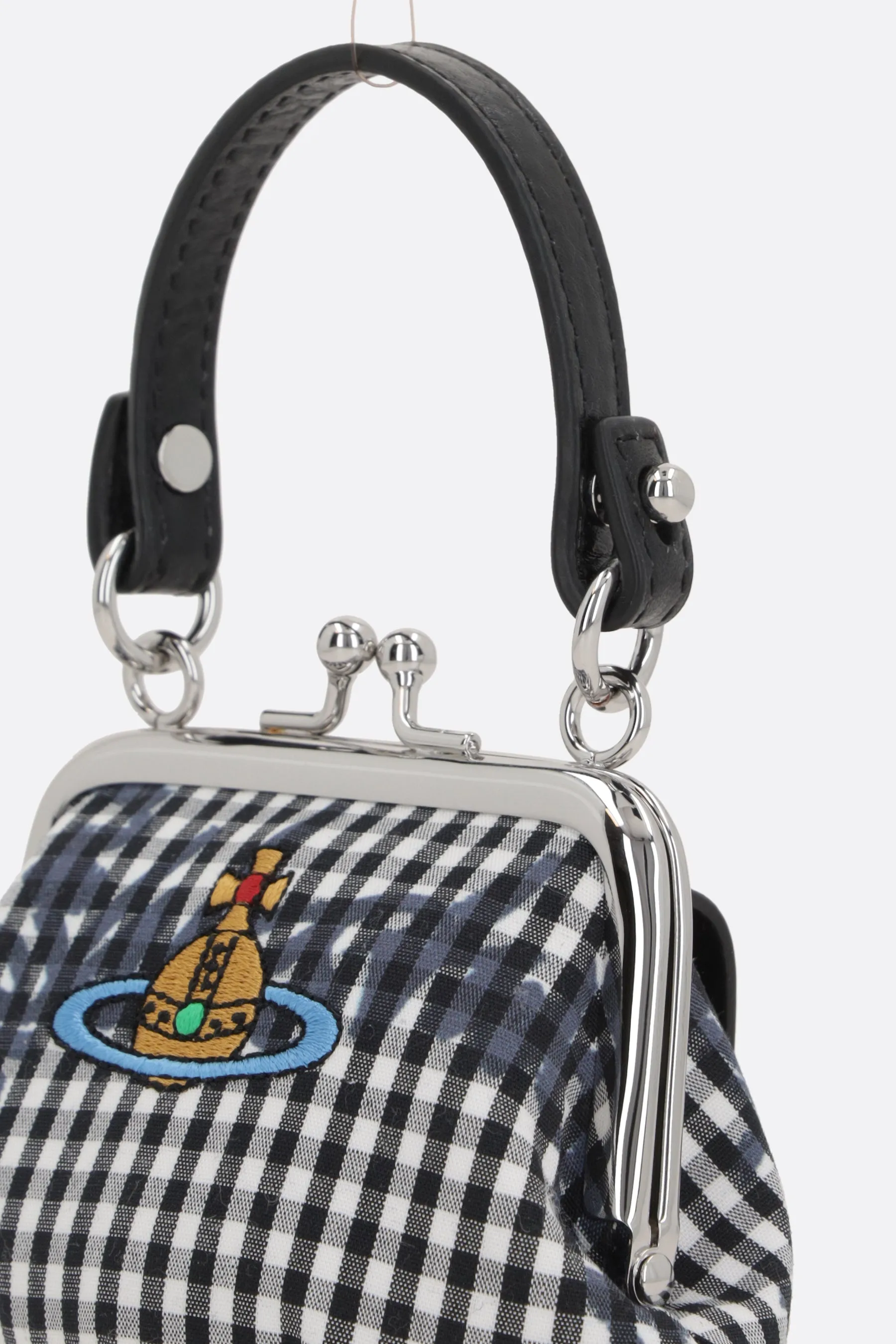 Gingham fabric mini granny with chain
