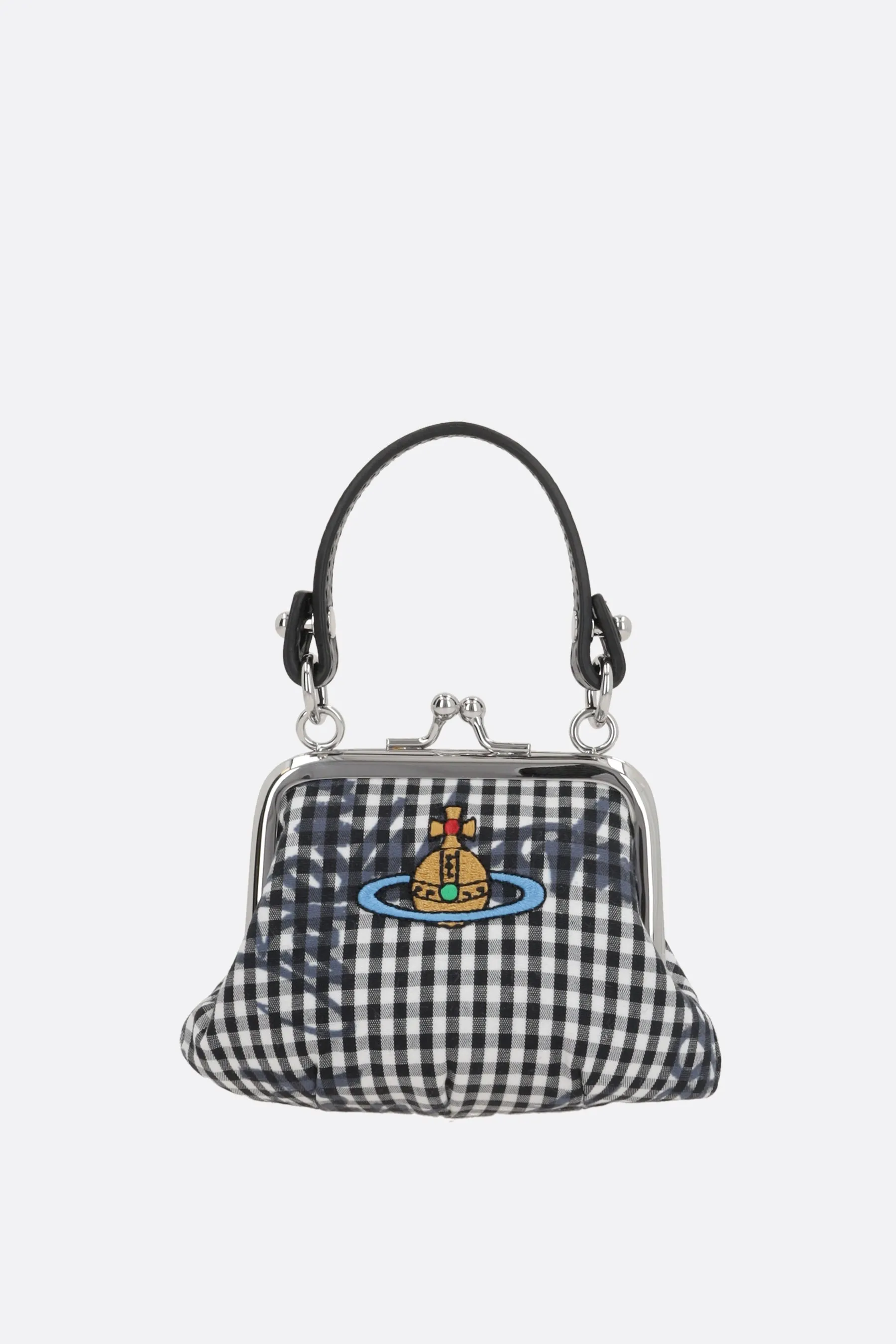 Gingham fabric mini granny with chain