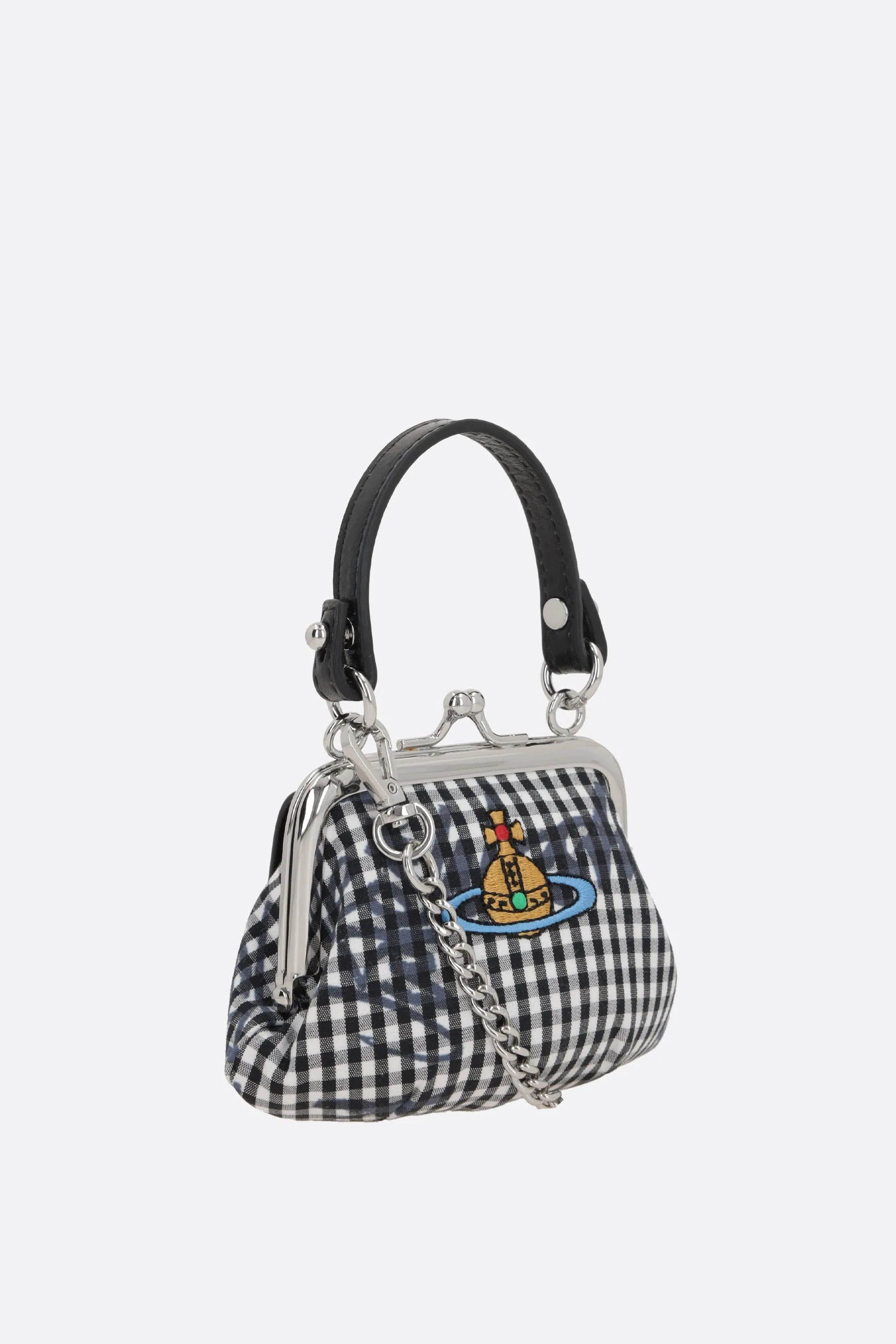 Gingham fabric mini granny with chain
