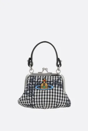 Gingham fabric mini granny with chain