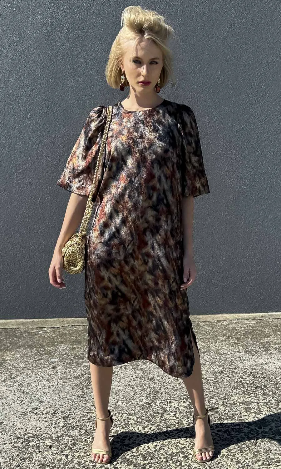 hoss Babylon Silk Dress - Dark Storm