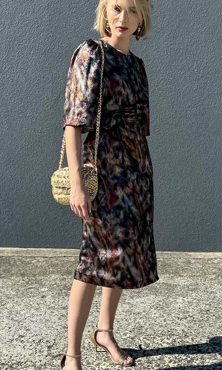 hoss Babylon Silk Dress - Dark Storm