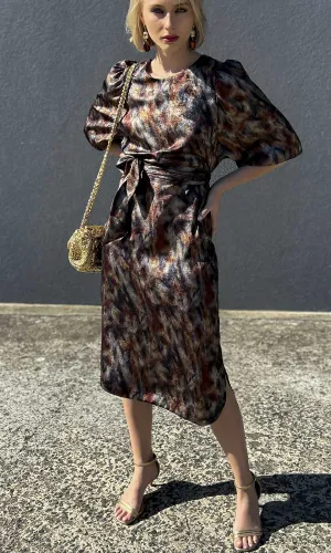 hoss Babylon Silk Dress - Dark Storm