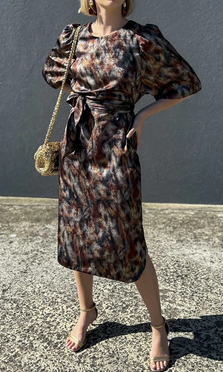 hoss Babylon Silk Dress - Dark Storm