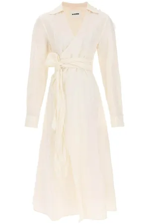 Jil Sander Tied Waist Wrap Midi Dress