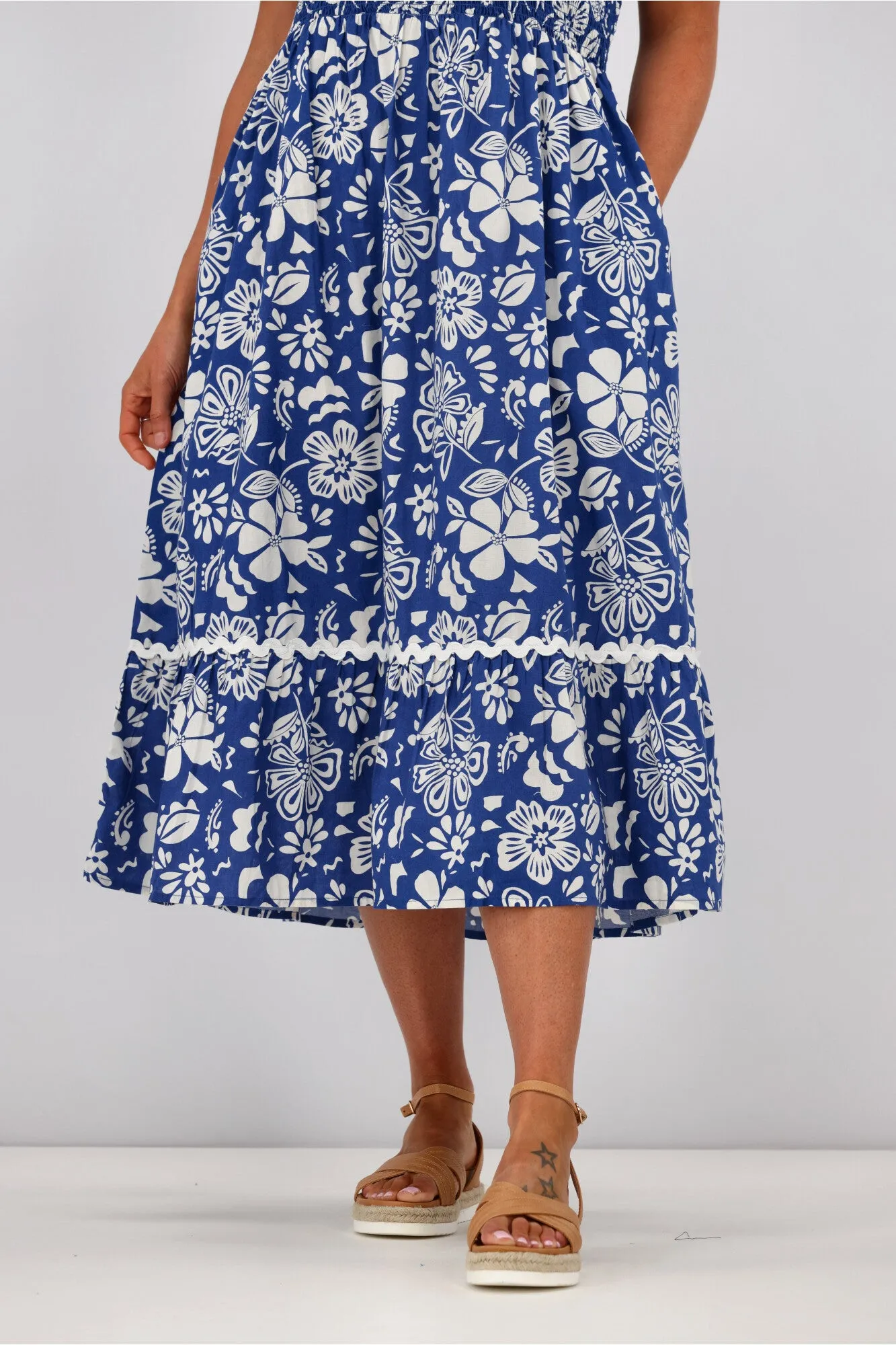 Joop & Gypsy Aloha Dress Cobalt Print