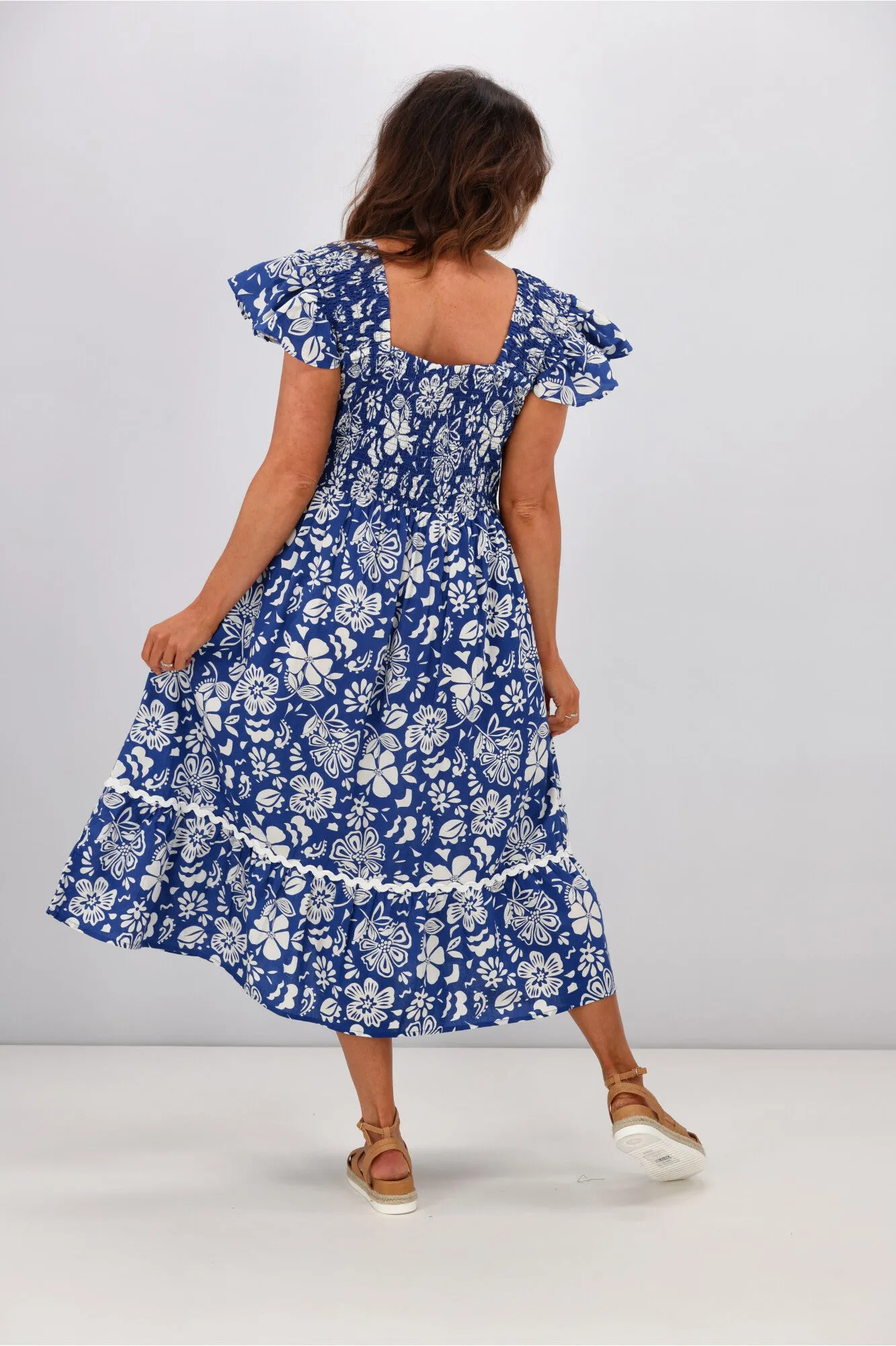 Joop & Gypsy Aloha Dress Cobalt Print