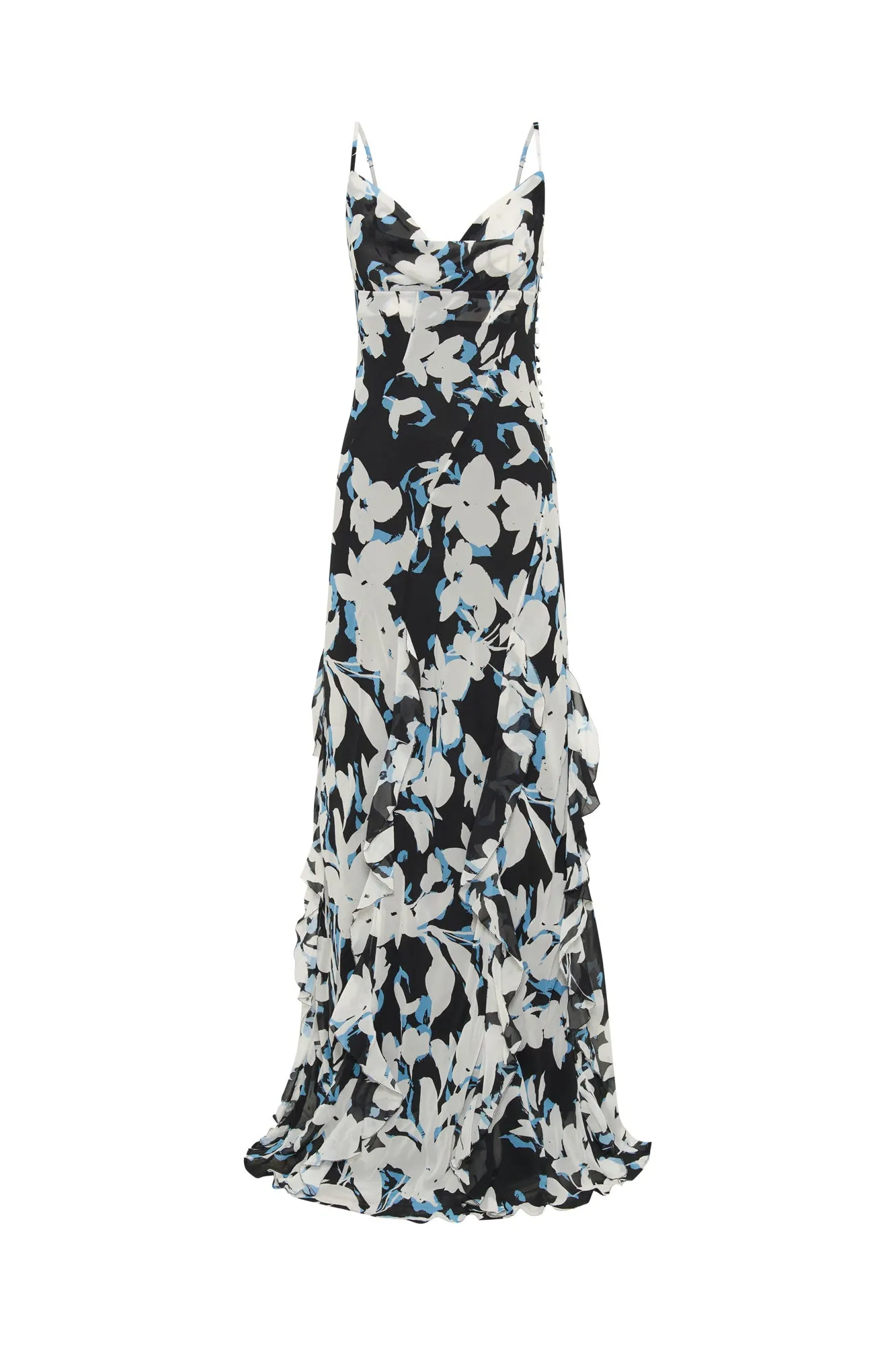 Kamila Gown - Black Blur Print