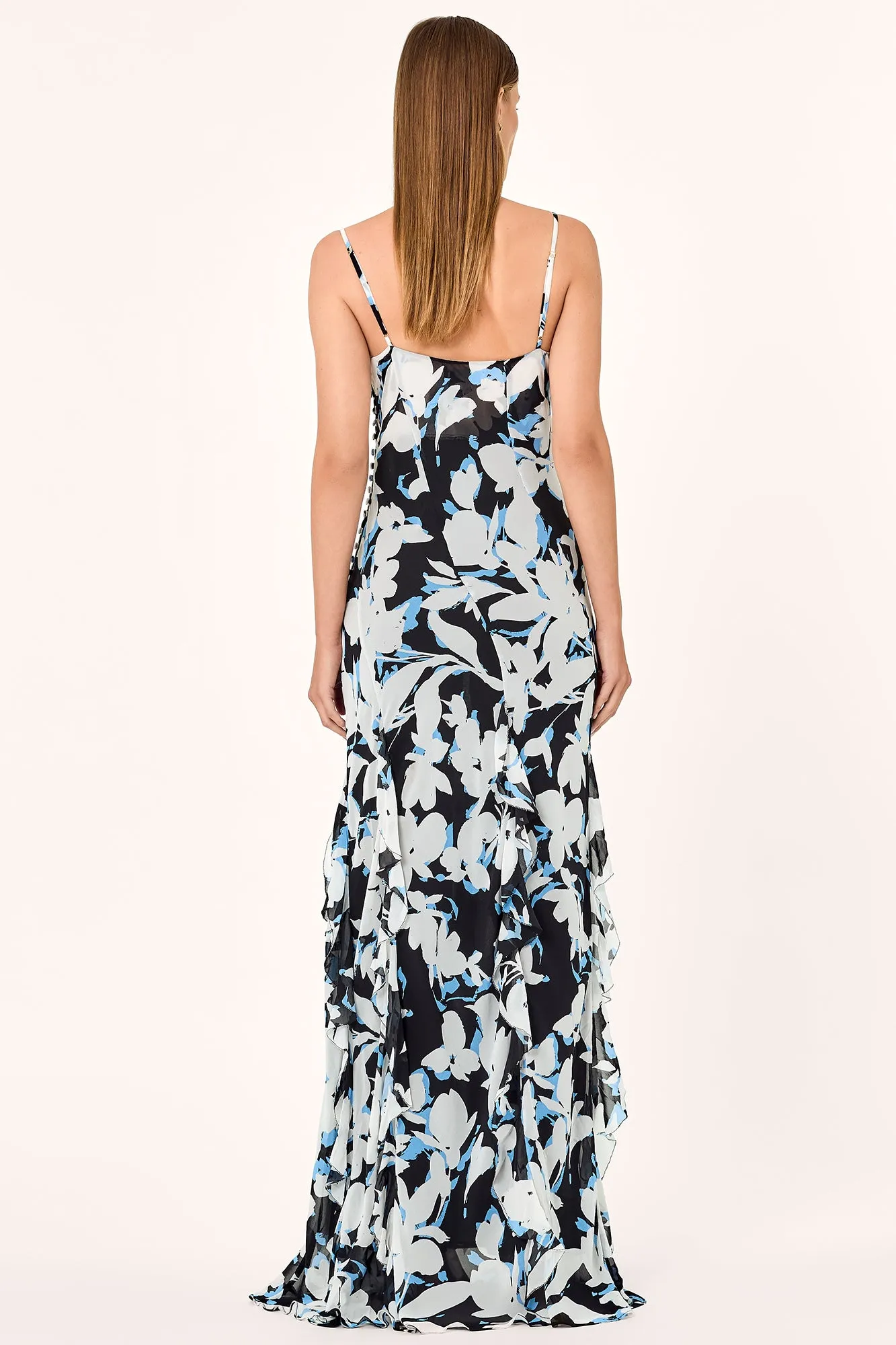 Kamila Gown - Black Blur Print