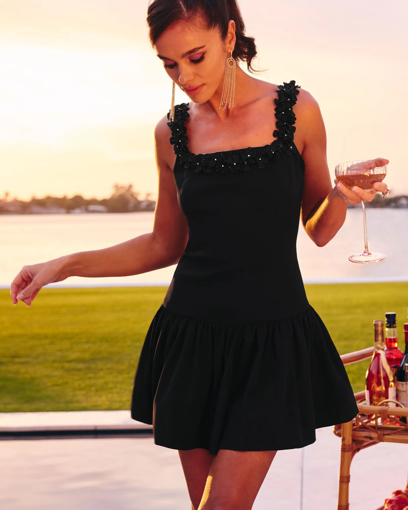 Lenna Floral Embellished Mini Dress