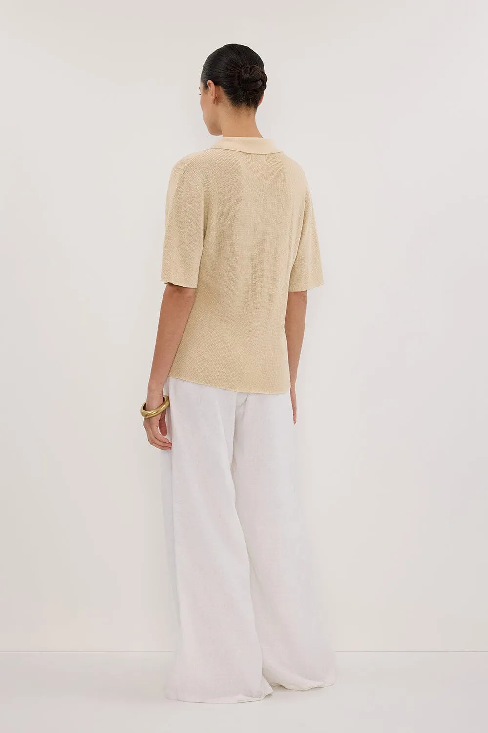 LIAM NATURAL KNIT POLO SHIRT