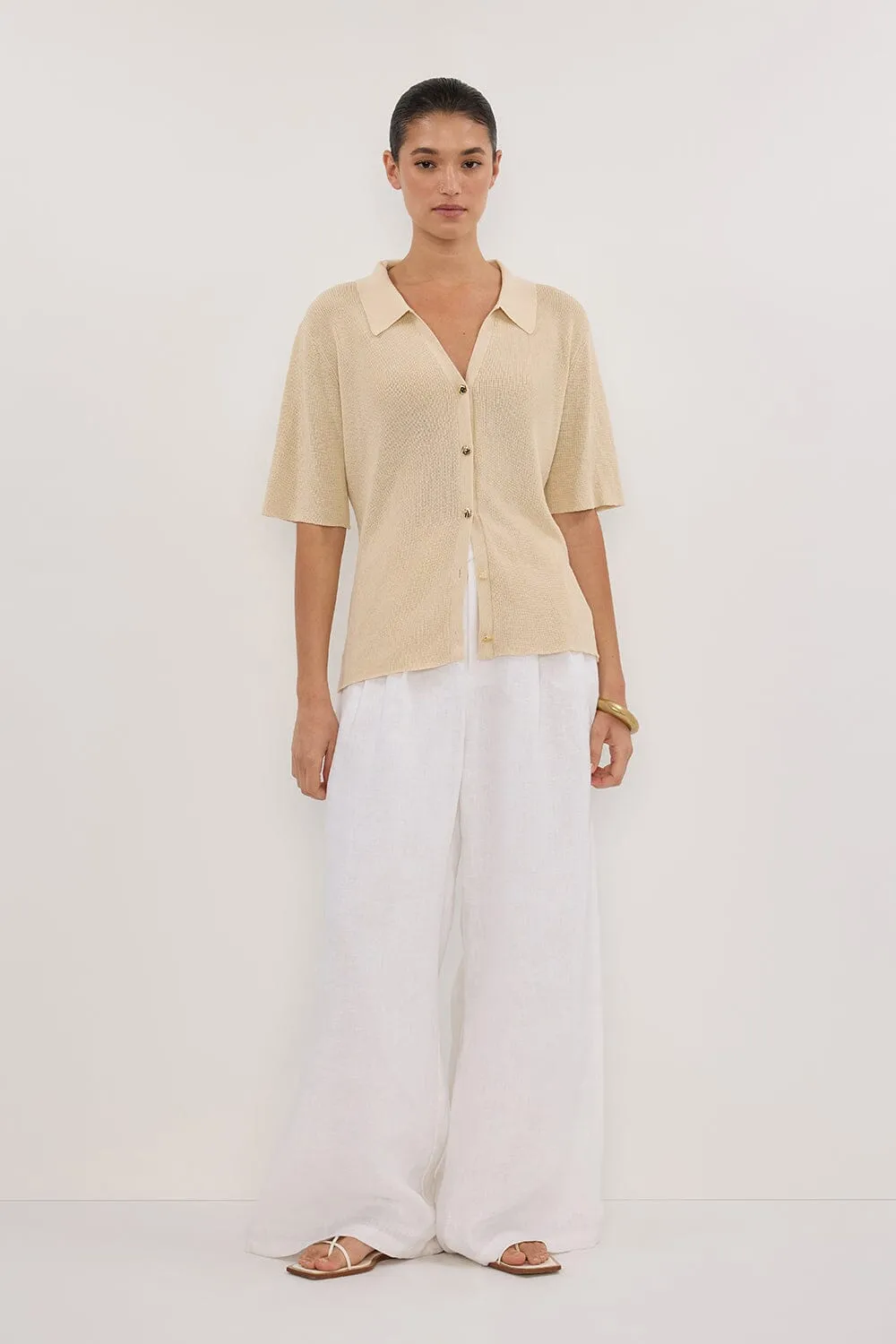 LIAM NATURAL KNIT POLO SHIRT