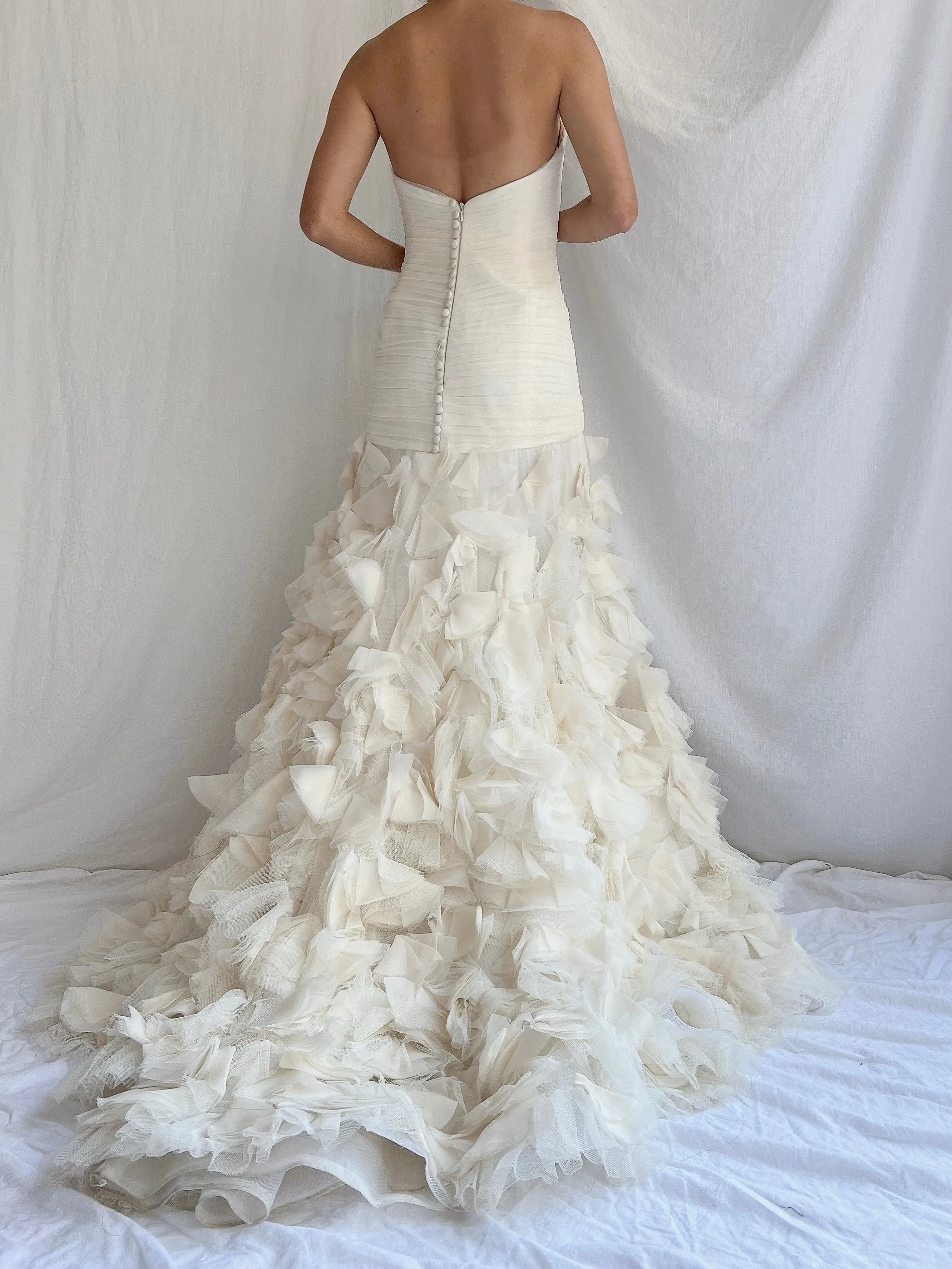 Liancarlo Couture Silk Tulle and Organza Petal Gown - 6