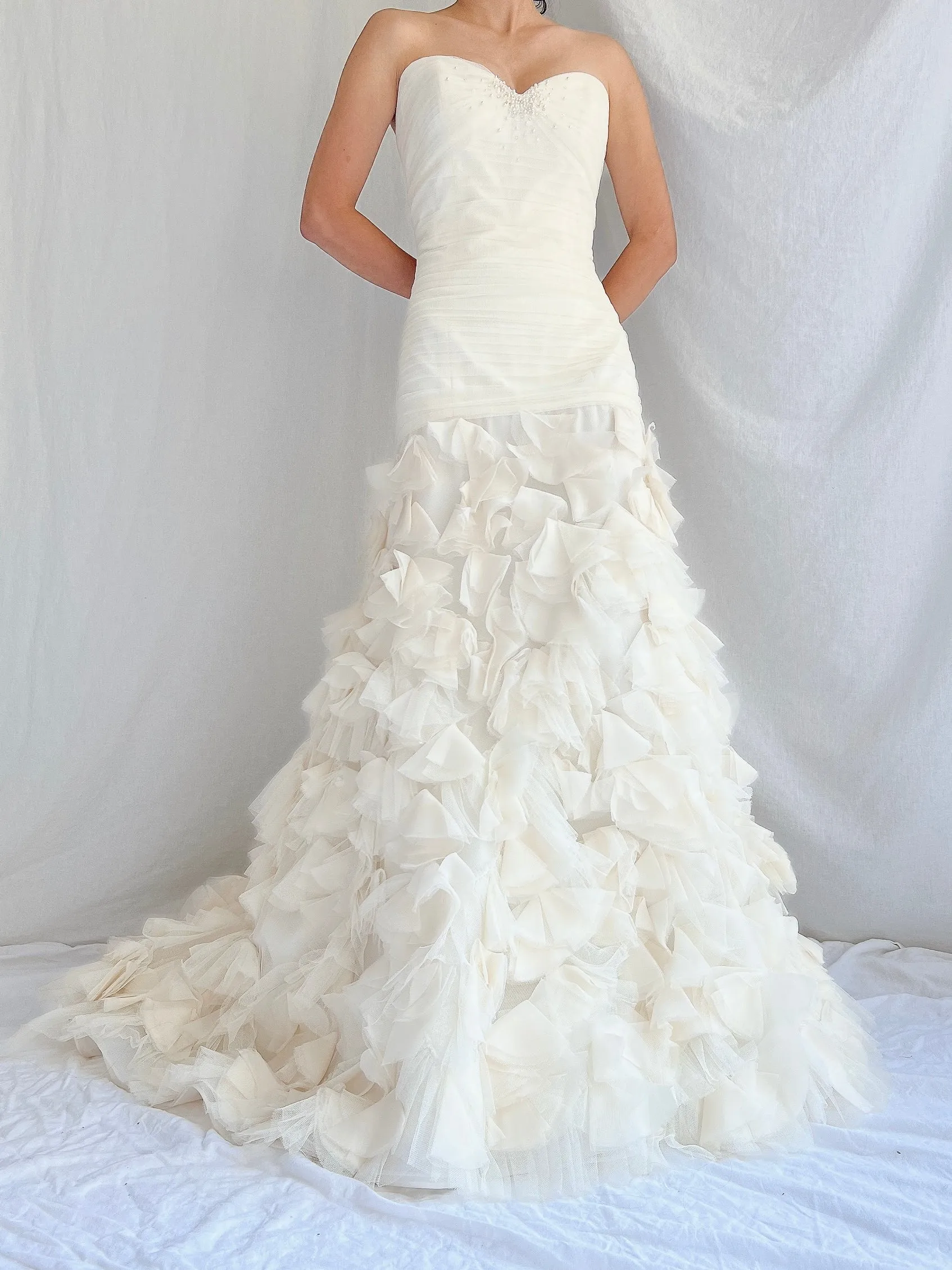 Liancarlo Couture Silk Tulle and Organza Petal Gown - 6