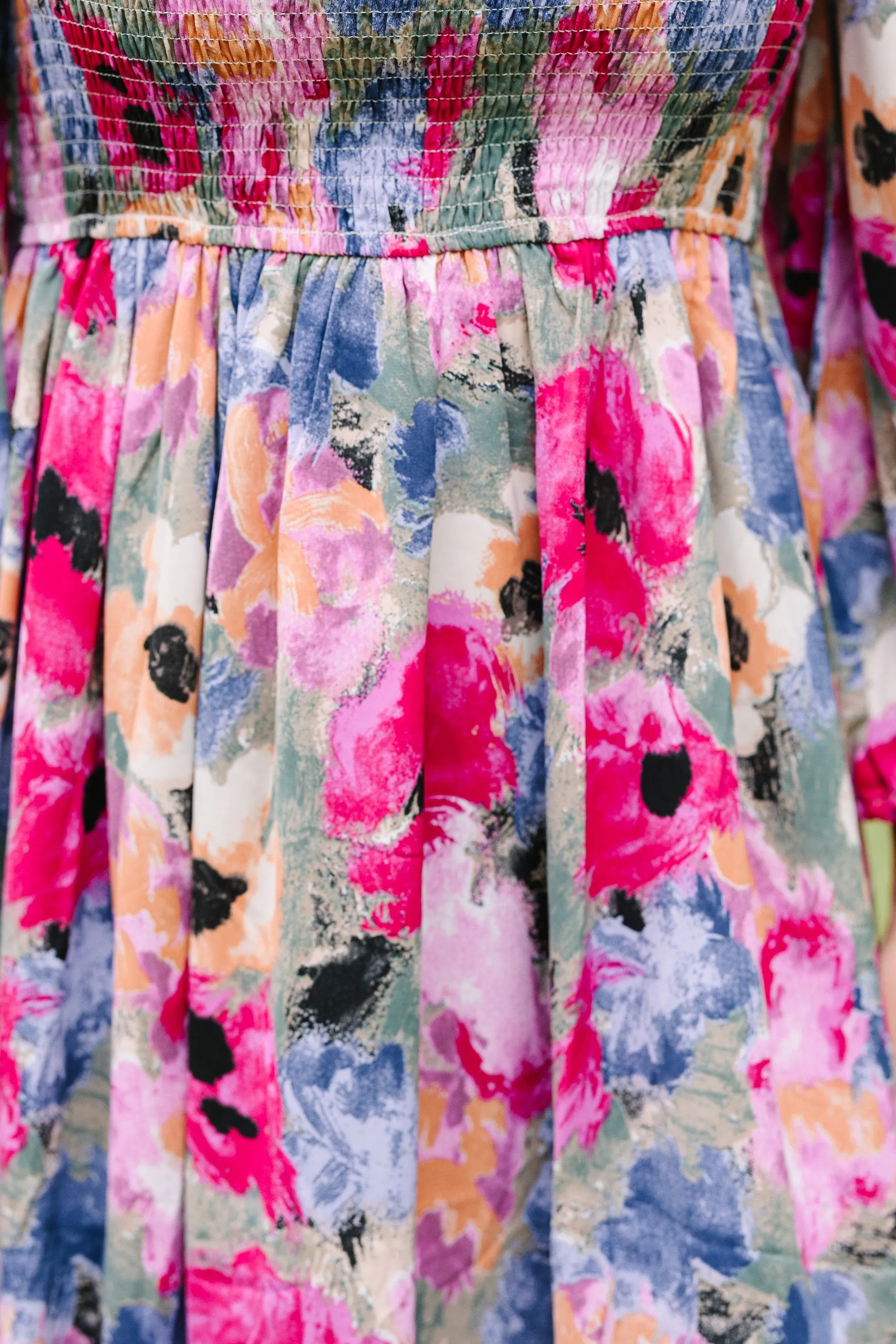 Living Out Loud Orchid Purple Floral Midi Dress