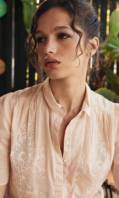 Marie Louise Monterey Bouquet Blouse - Blush