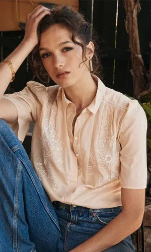 Marie Louise Monterey Bouquet Blouse - Blush