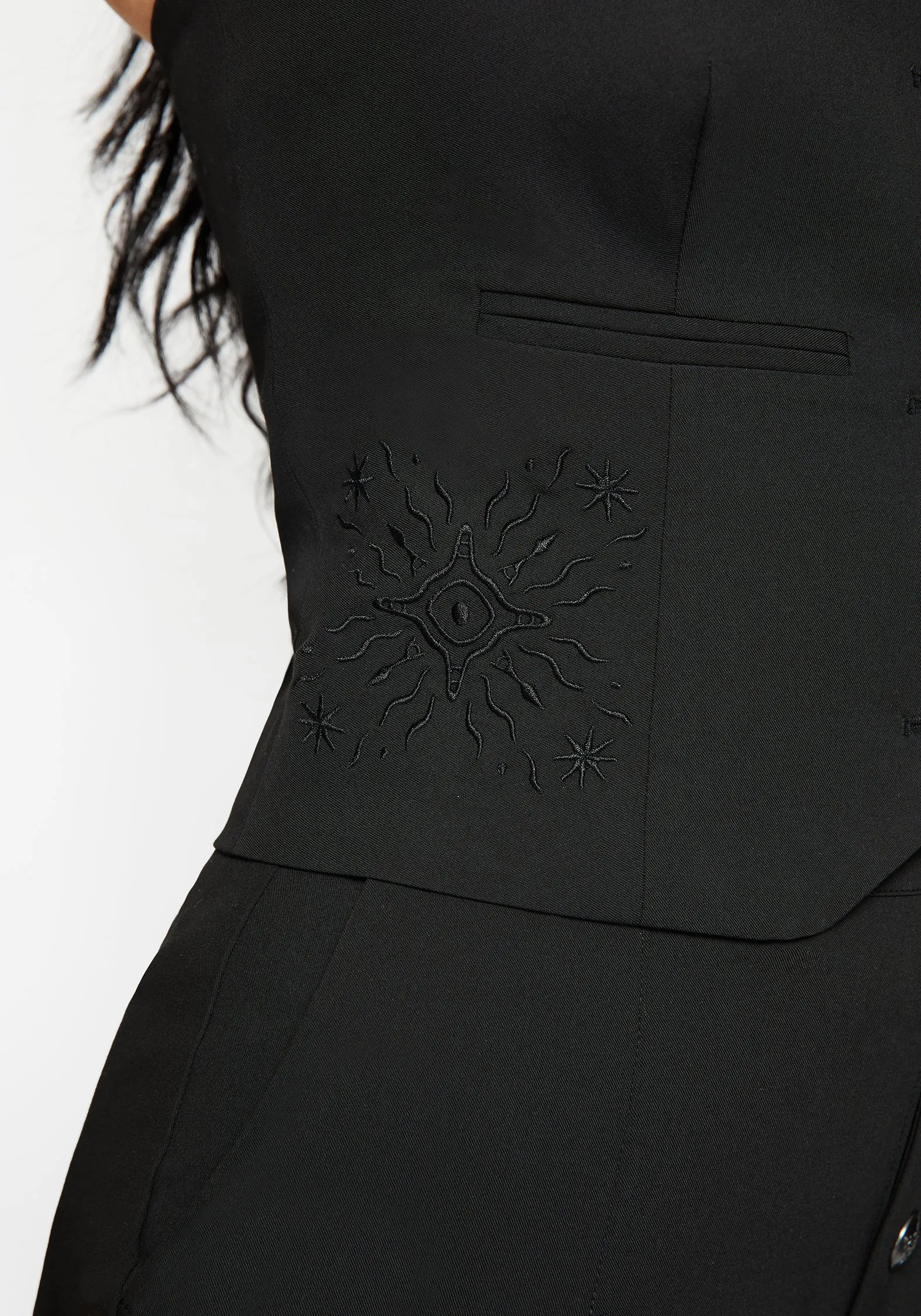 Moonbow Embroidered Strapless Tailored Waistcoat