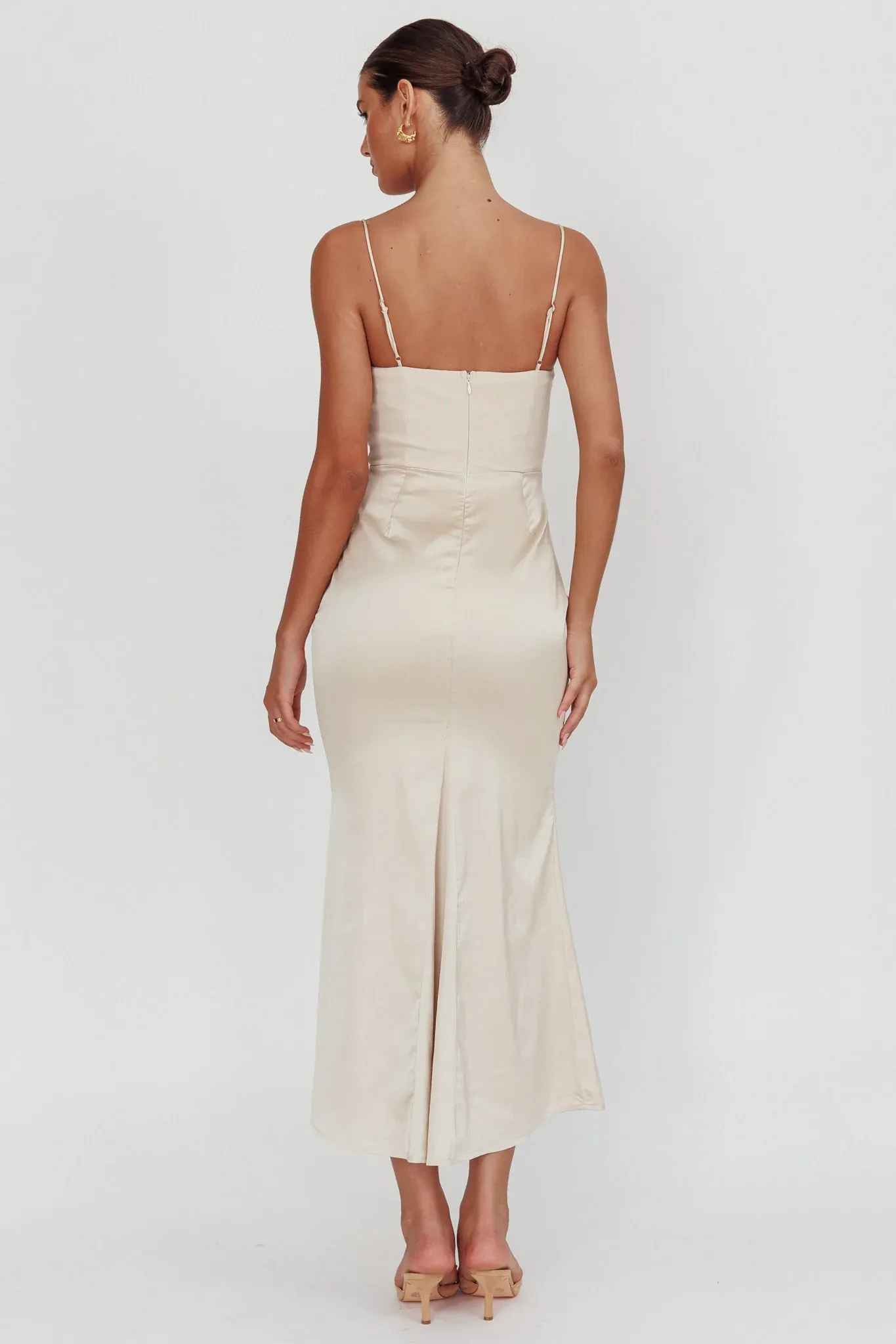 Morella Draped Waist Maxi Dress Champagne