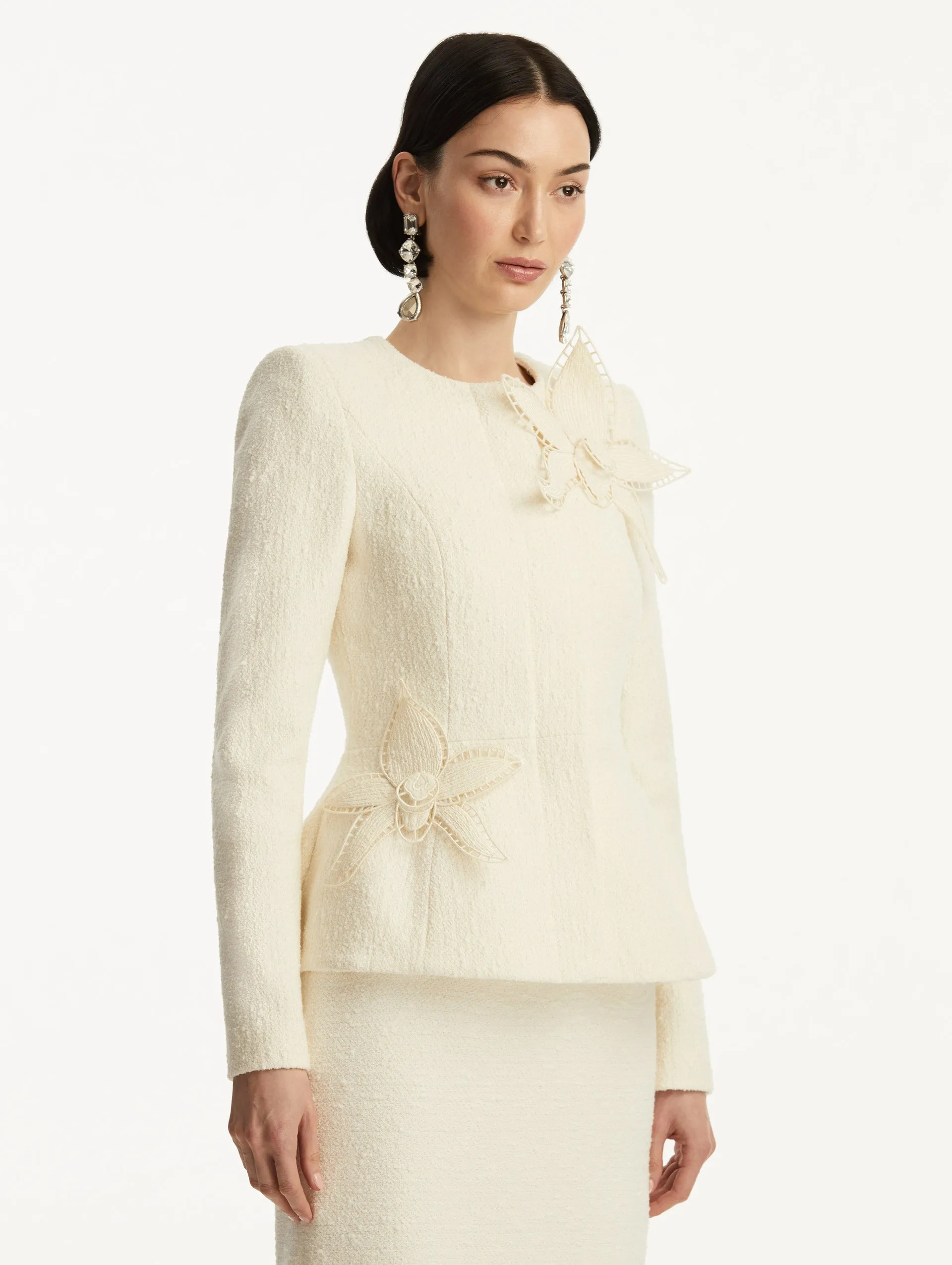 Orchid Embroidered Tweed Jacket