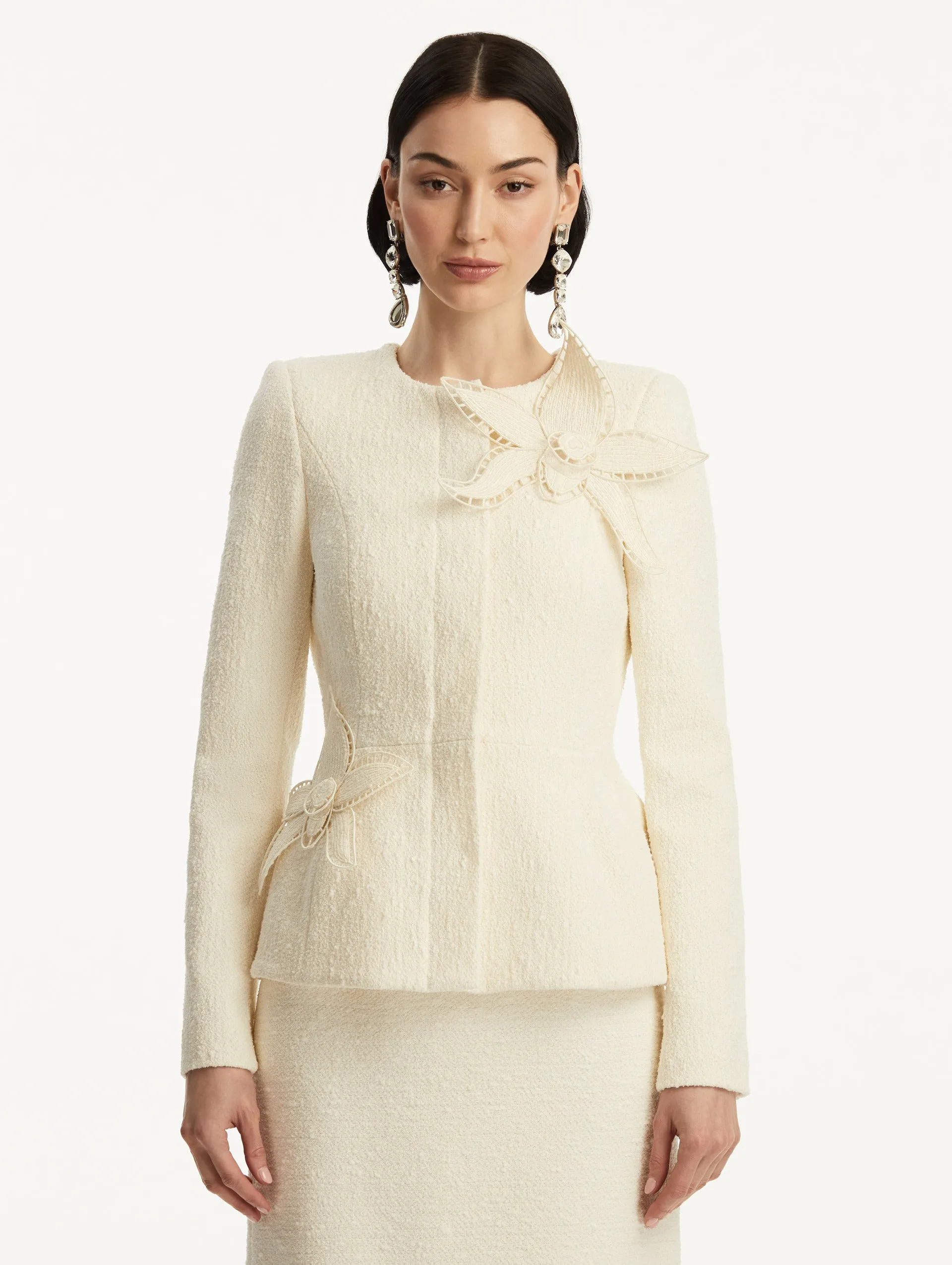 Orchid Embroidered Tweed Jacket