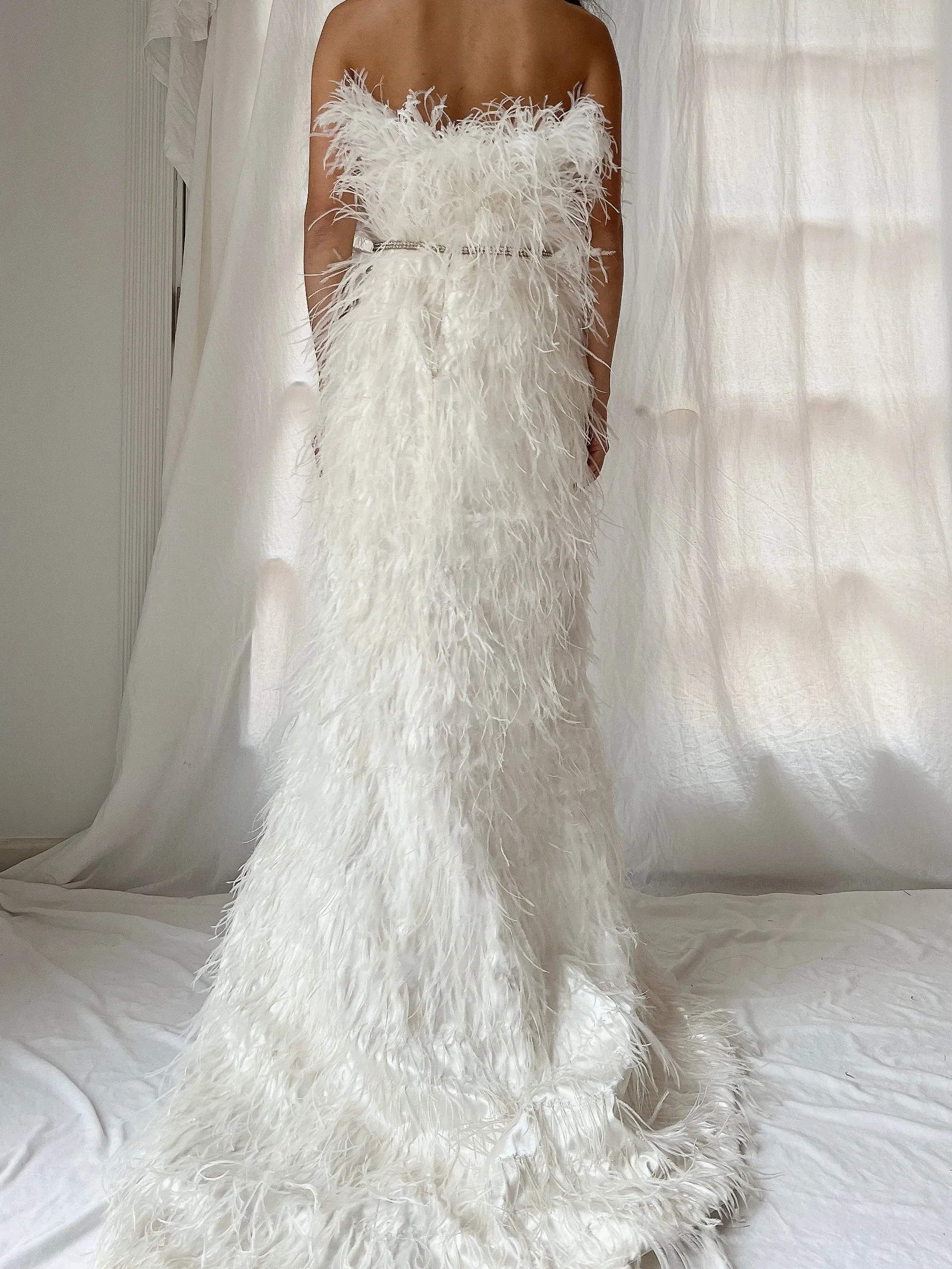 Ostrich Strapless Feather Dress - S/4/6