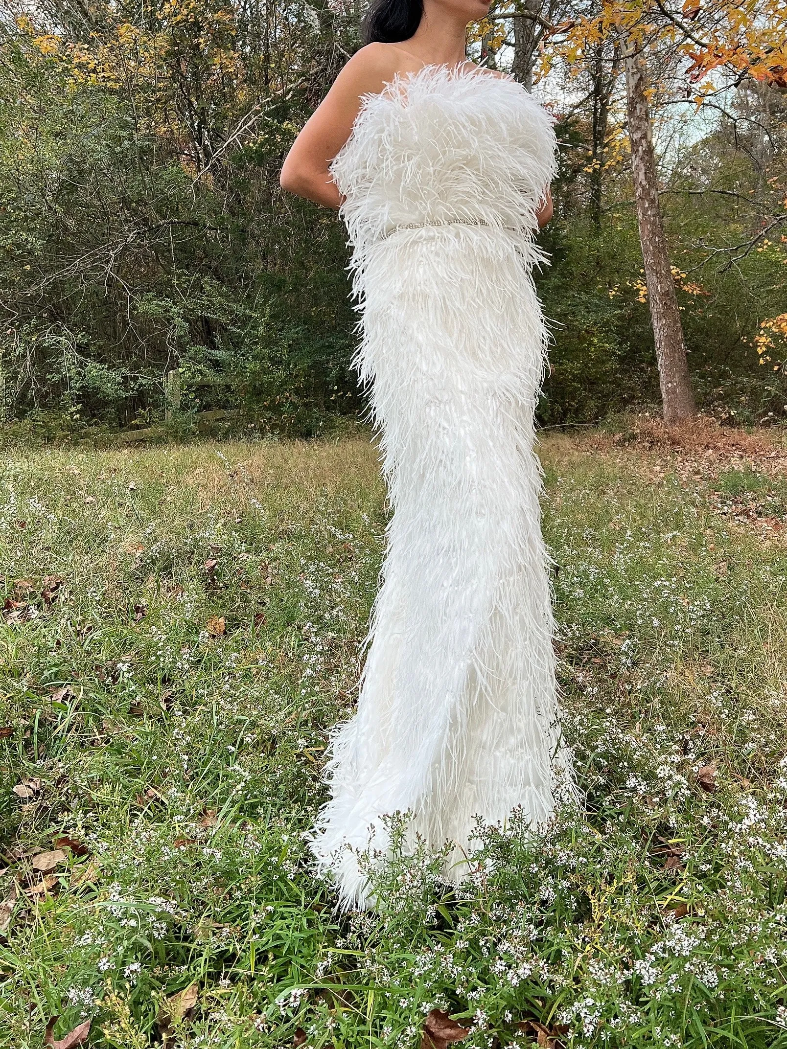 Ostrich Strapless Feather Dress - S/4/6