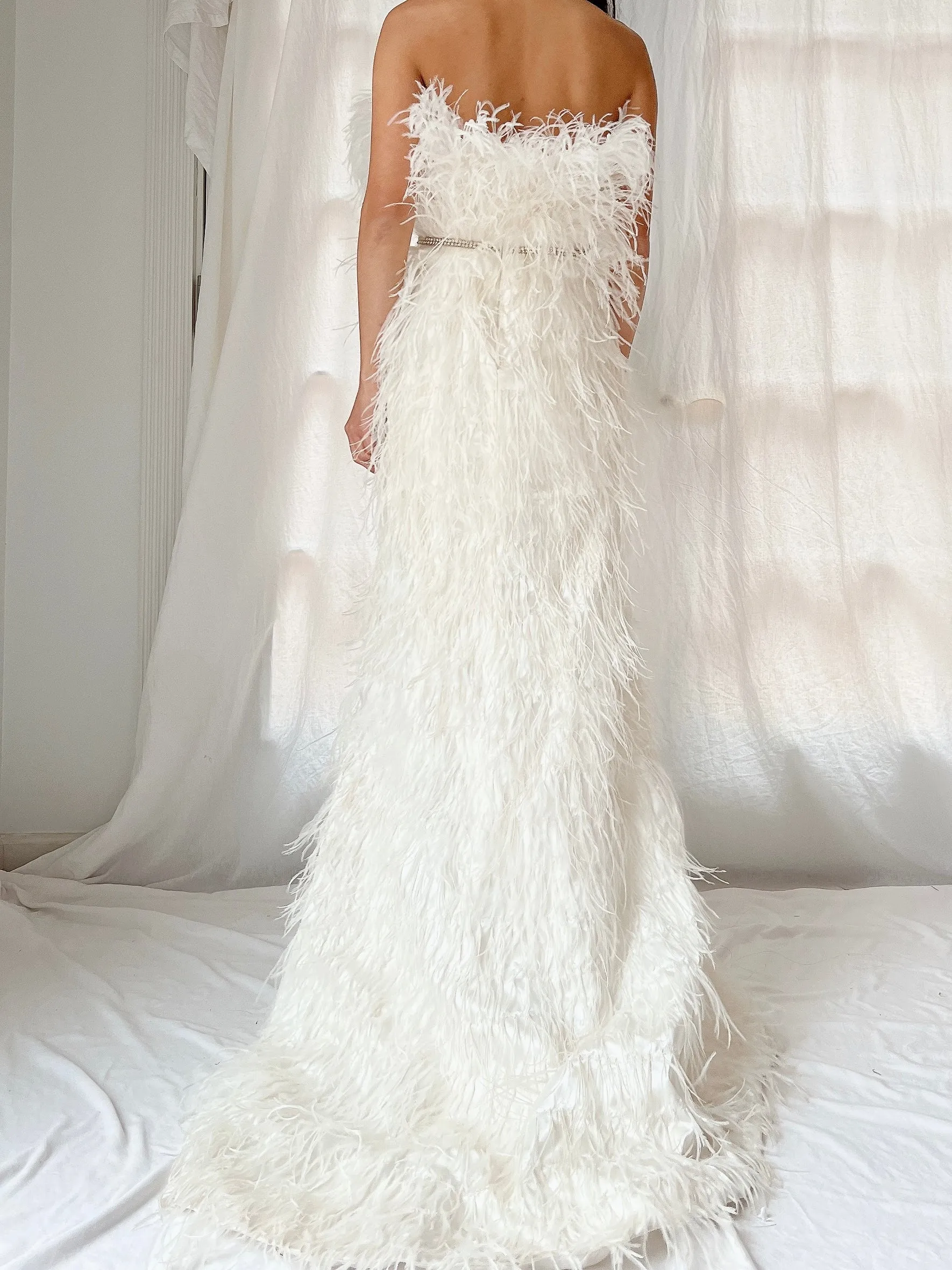 Ostrich Strapless Feather Dress - S/4/6