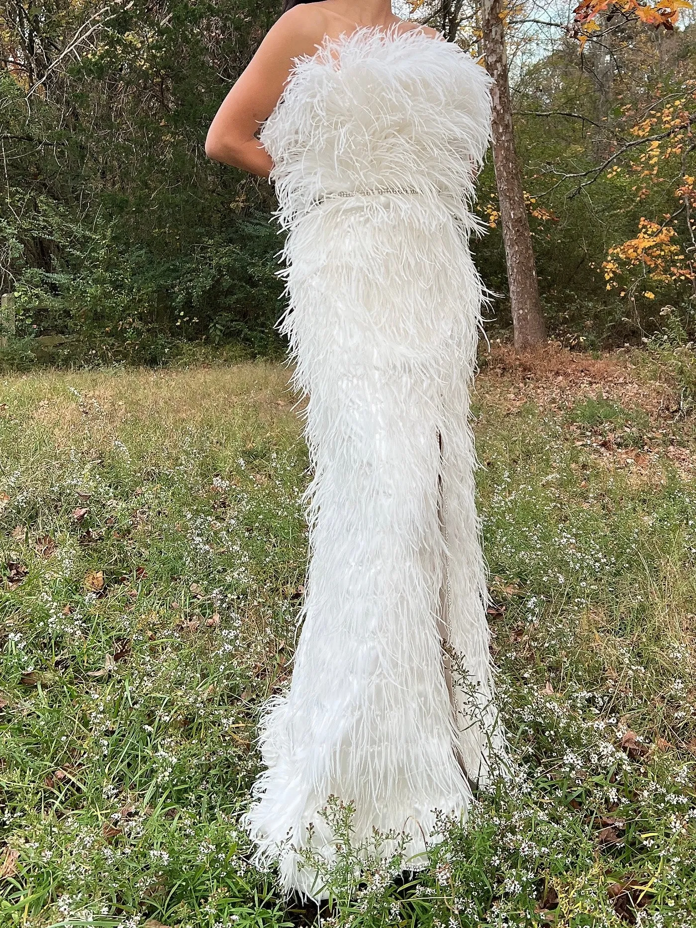 Ostrich Strapless Feather Dress - S/4/6