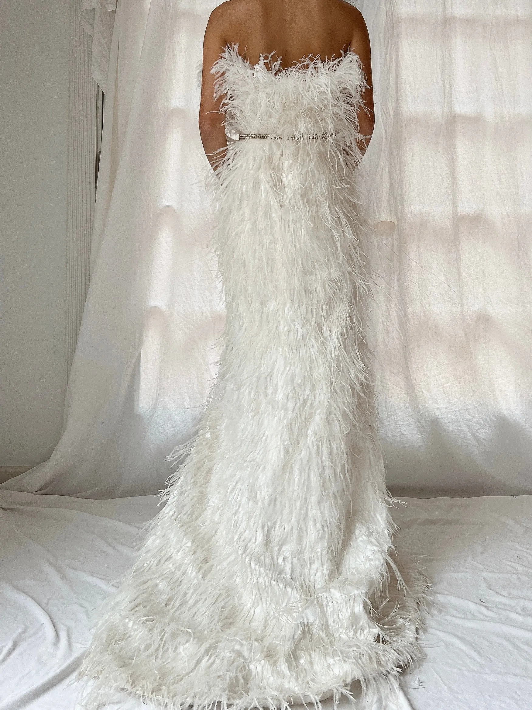 Ostrich Strapless Feather Dress - S/4/6