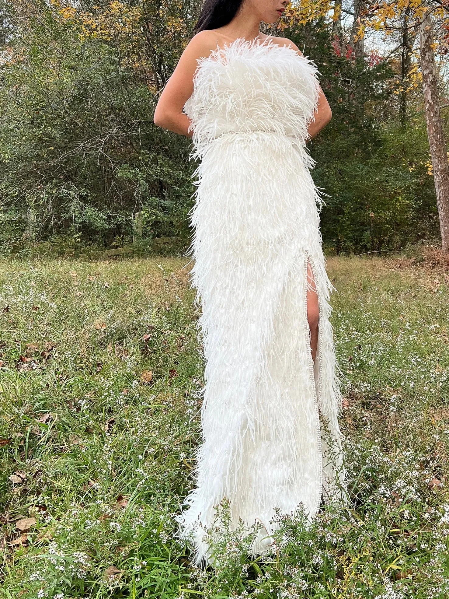 Ostrich Strapless Feather Dress - S/4/6