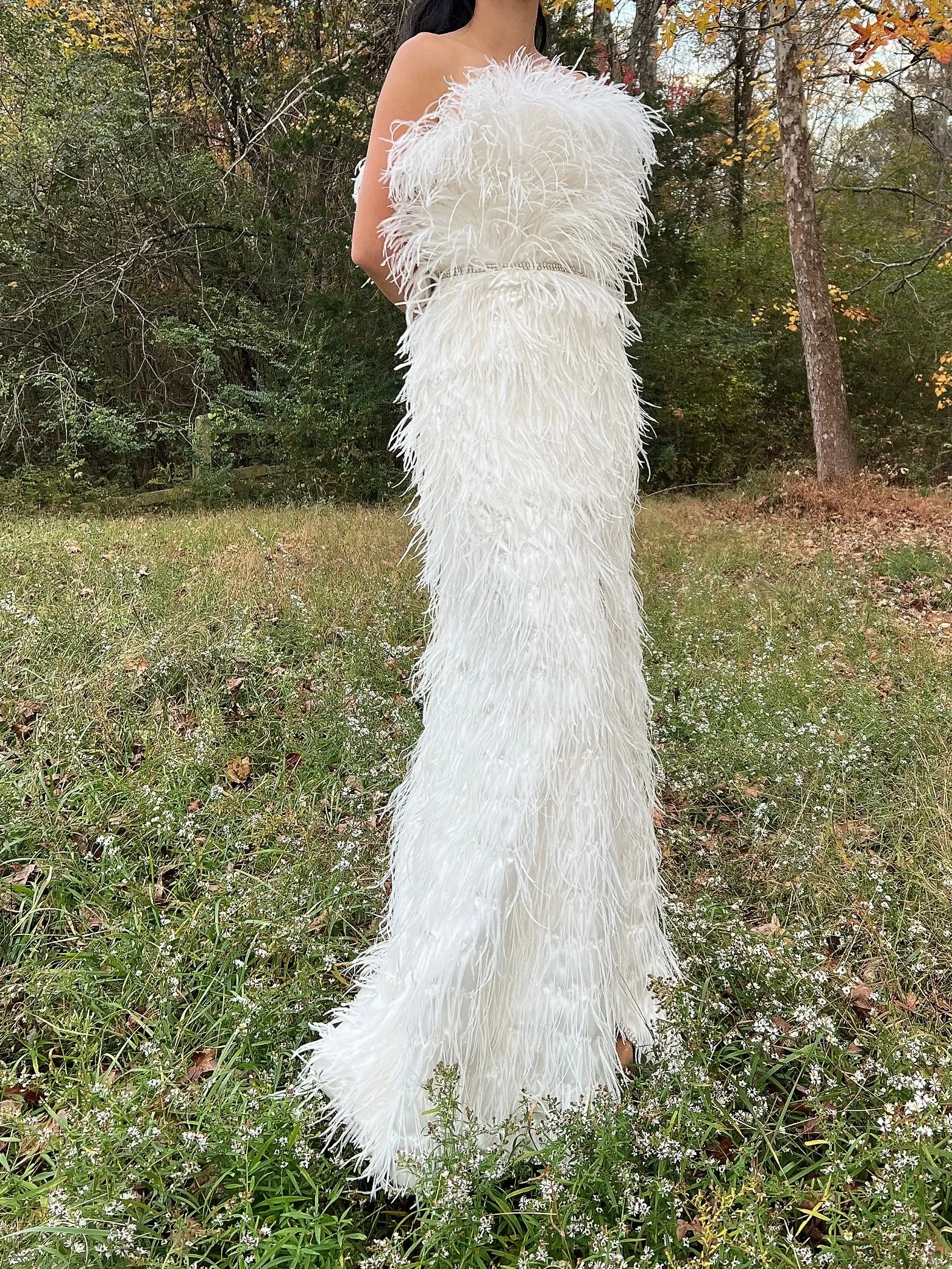 Ostrich Strapless Feather Dress - S/4/6