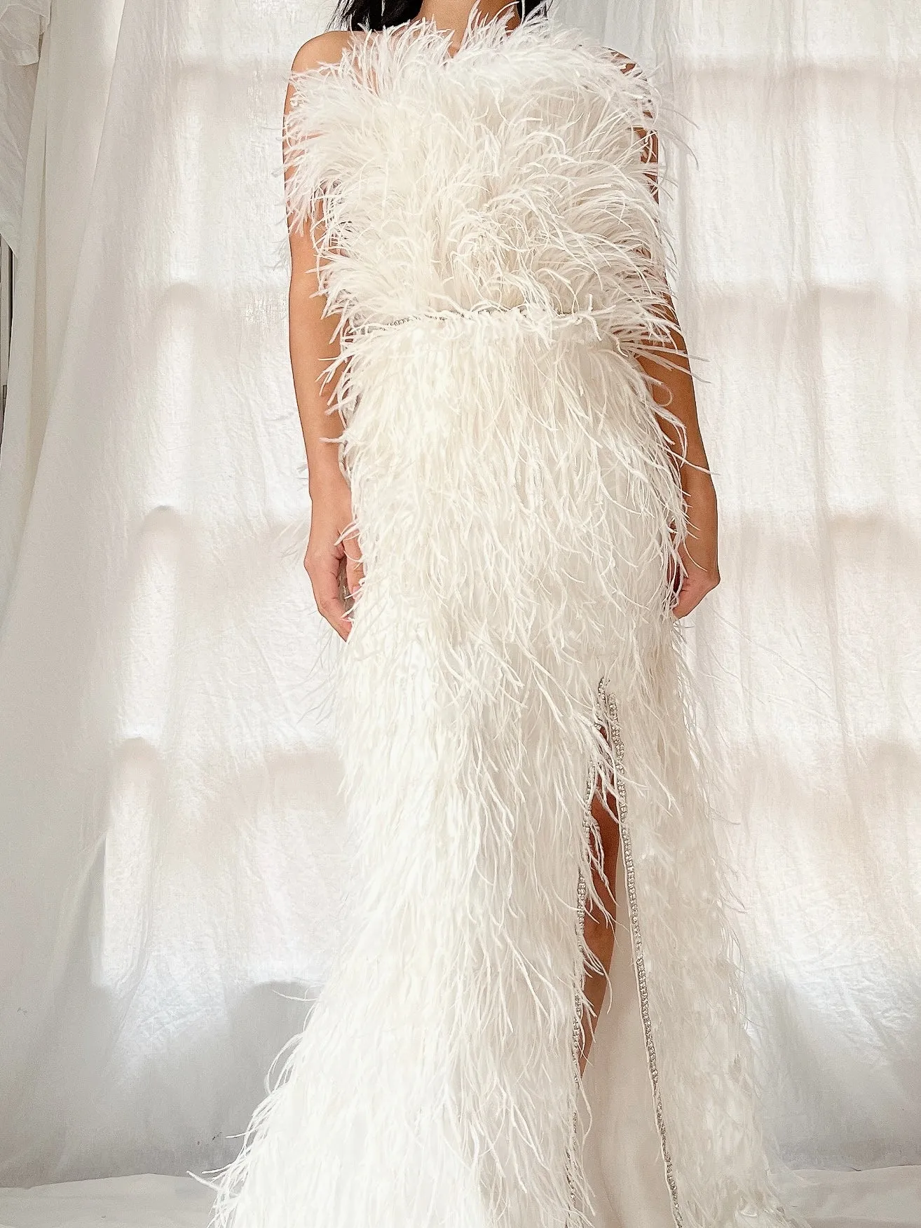 Ostrich Strapless Feather Dress - S/4/6