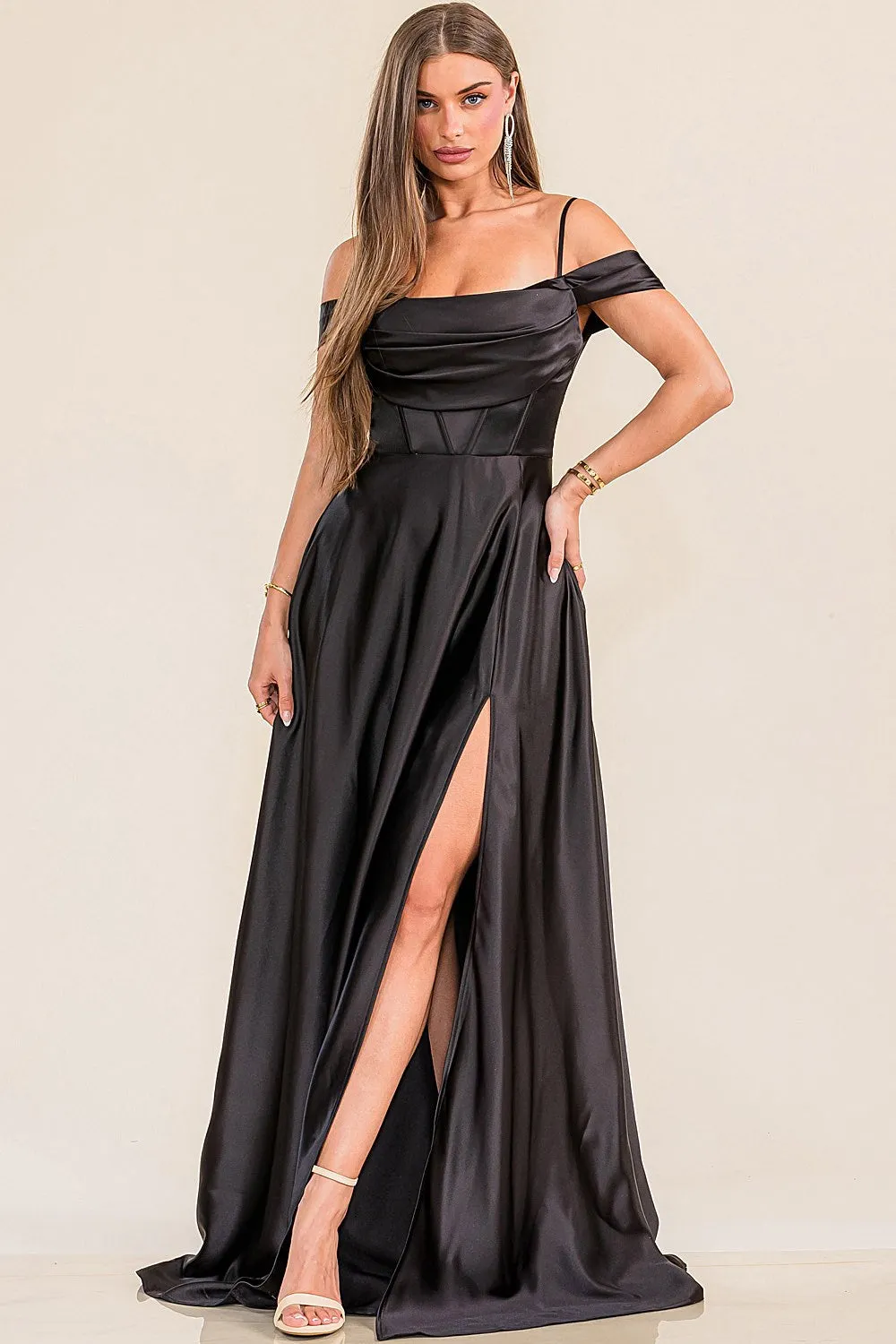 PRE-ORDER: Victoria Satin Dress in Wine
