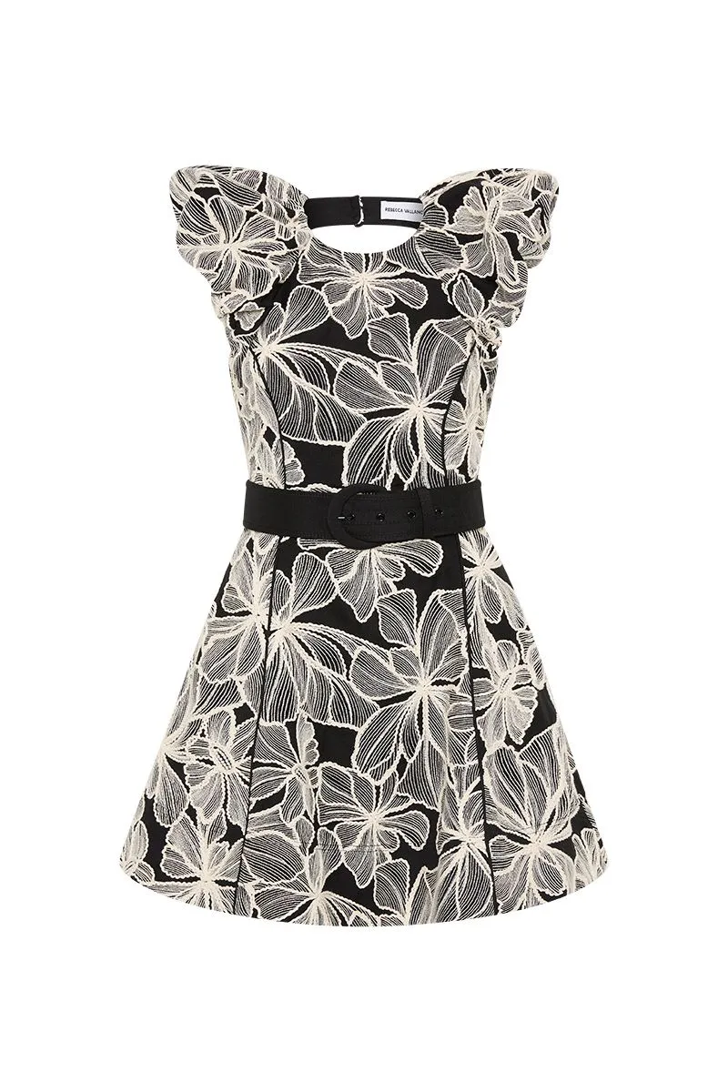 Re1581 Embroidered Mini Dress