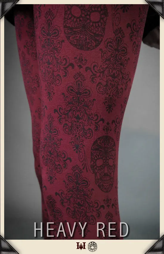 Red Sugar Skull Leggings