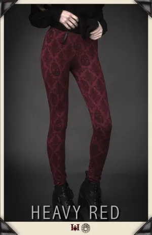 Red Sugar Skull Leggings