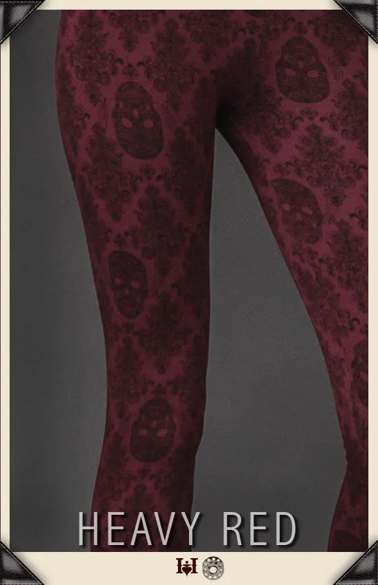 Red Sugar Skull Leggings