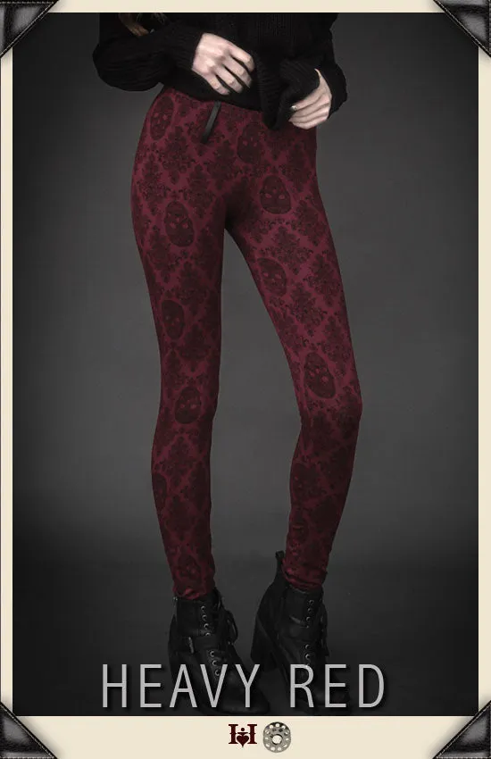 Red Sugar Skull Leggings