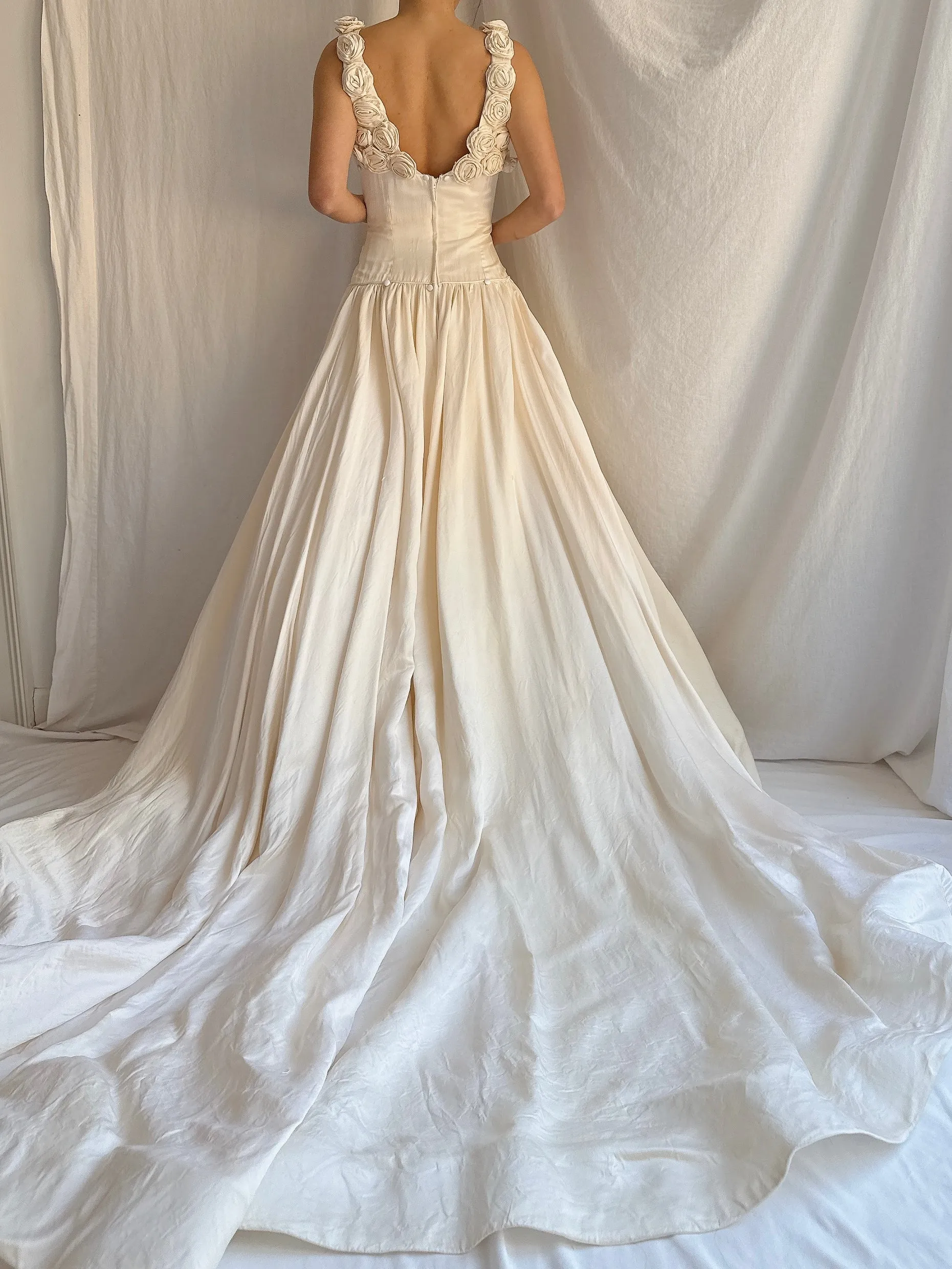 RESERVED Vintage Jim Hjelm Silk Dropped Waist Gown - S