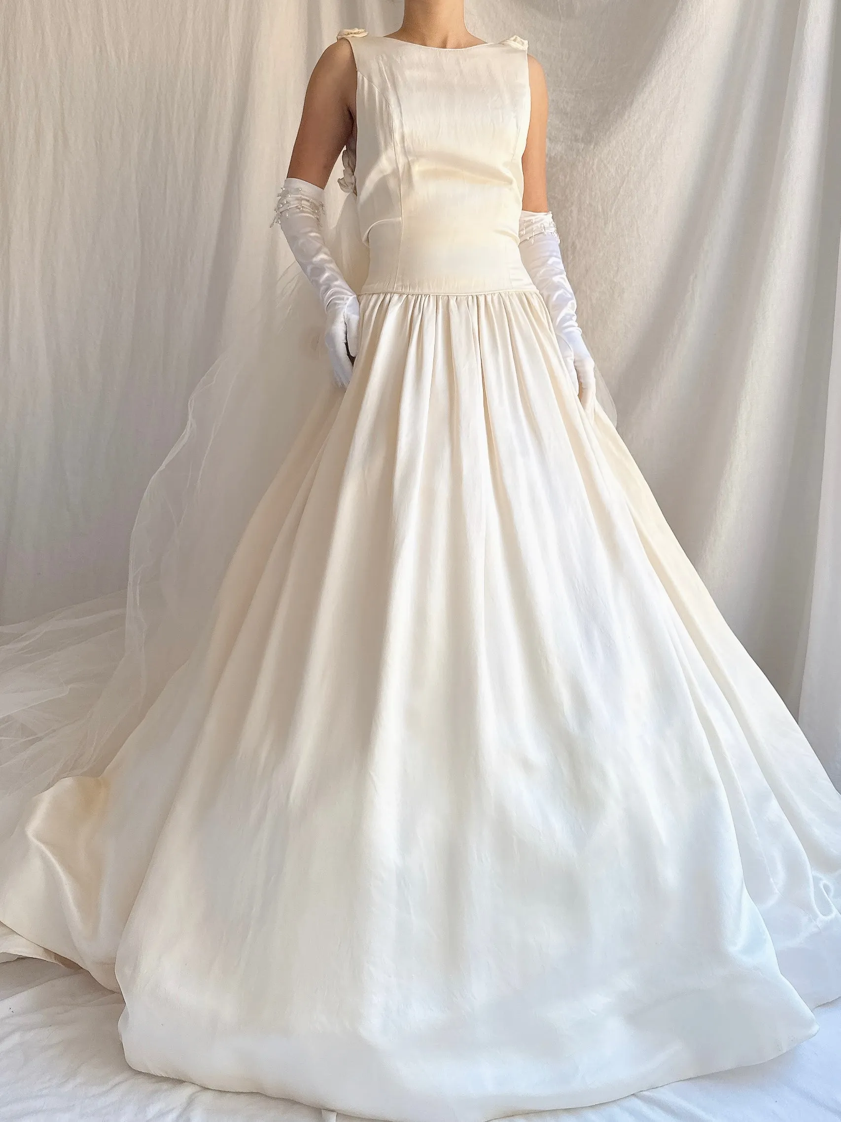RESERVED Vintage Jim Hjelm Silk Dropped Waist Gown - S
