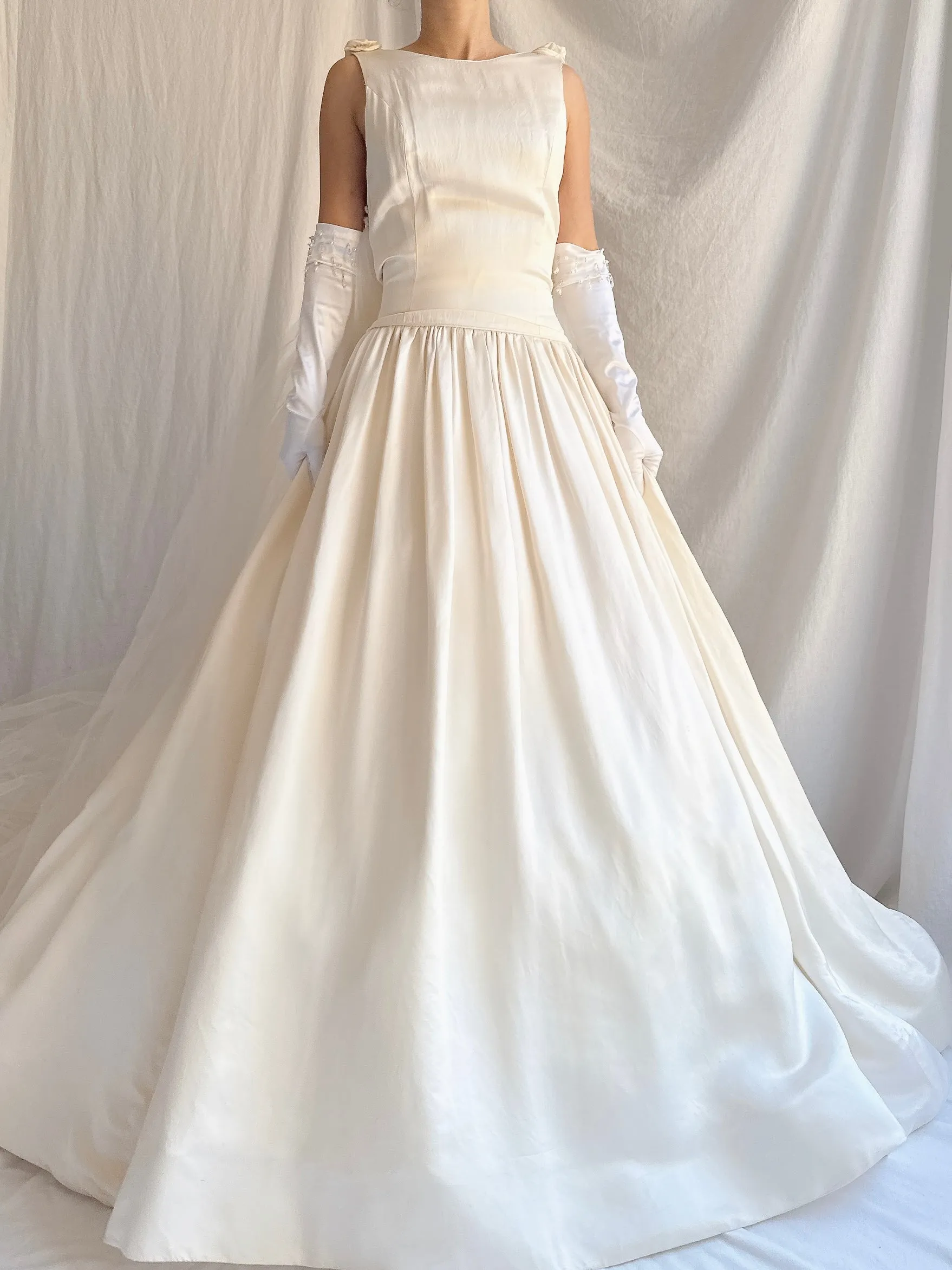 RESERVED Vintage Jim Hjelm Silk Dropped Waist Gown - S