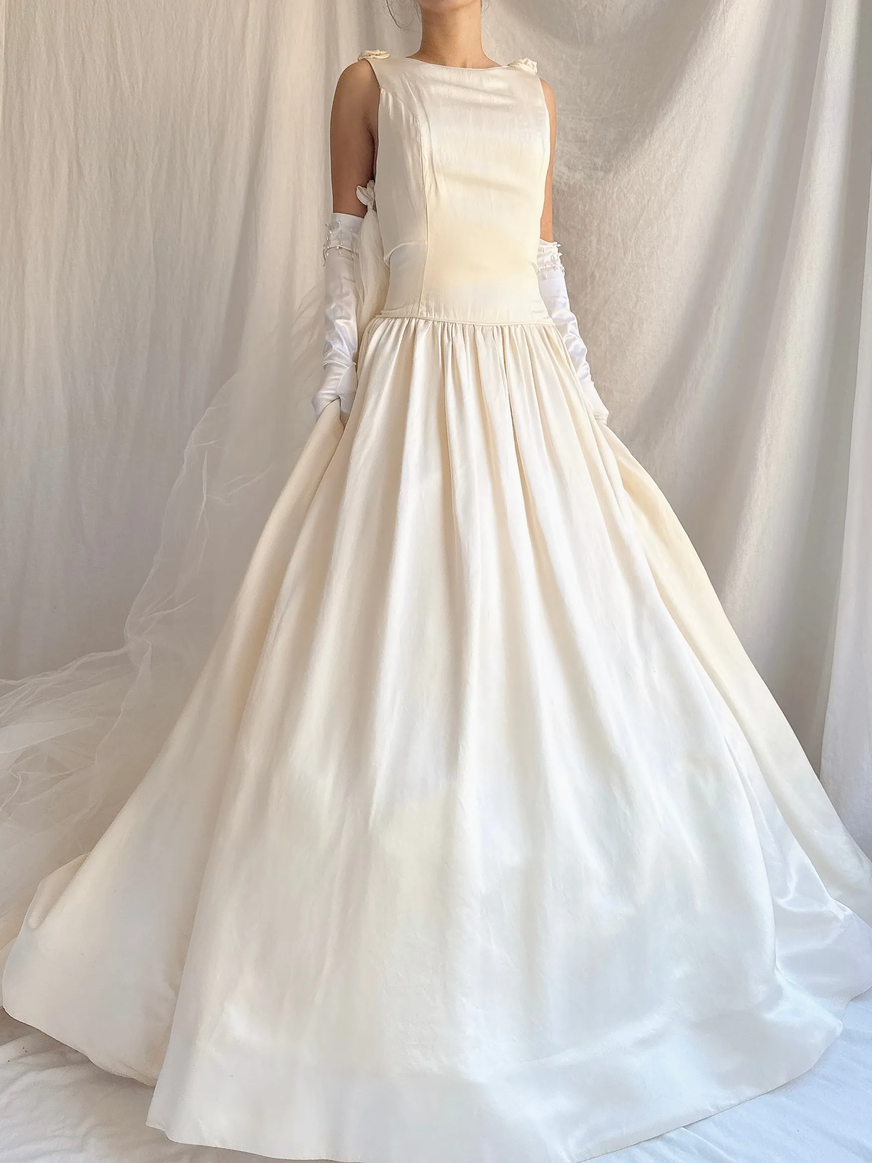 RESERVED Vintage Jim Hjelm Silk Dropped Waist Gown - S