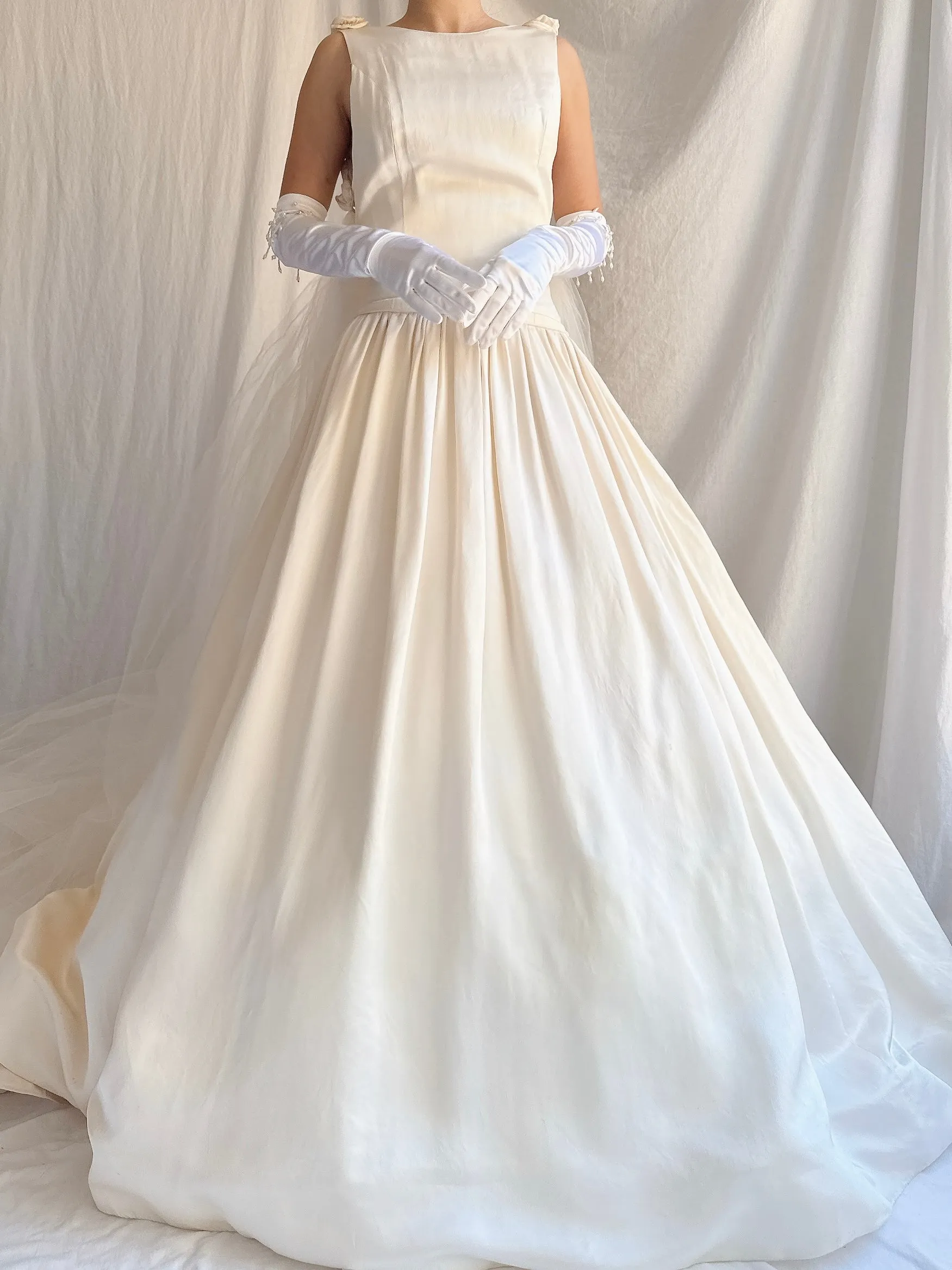 RESERVED Vintage Jim Hjelm Silk Dropped Waist Gown - S