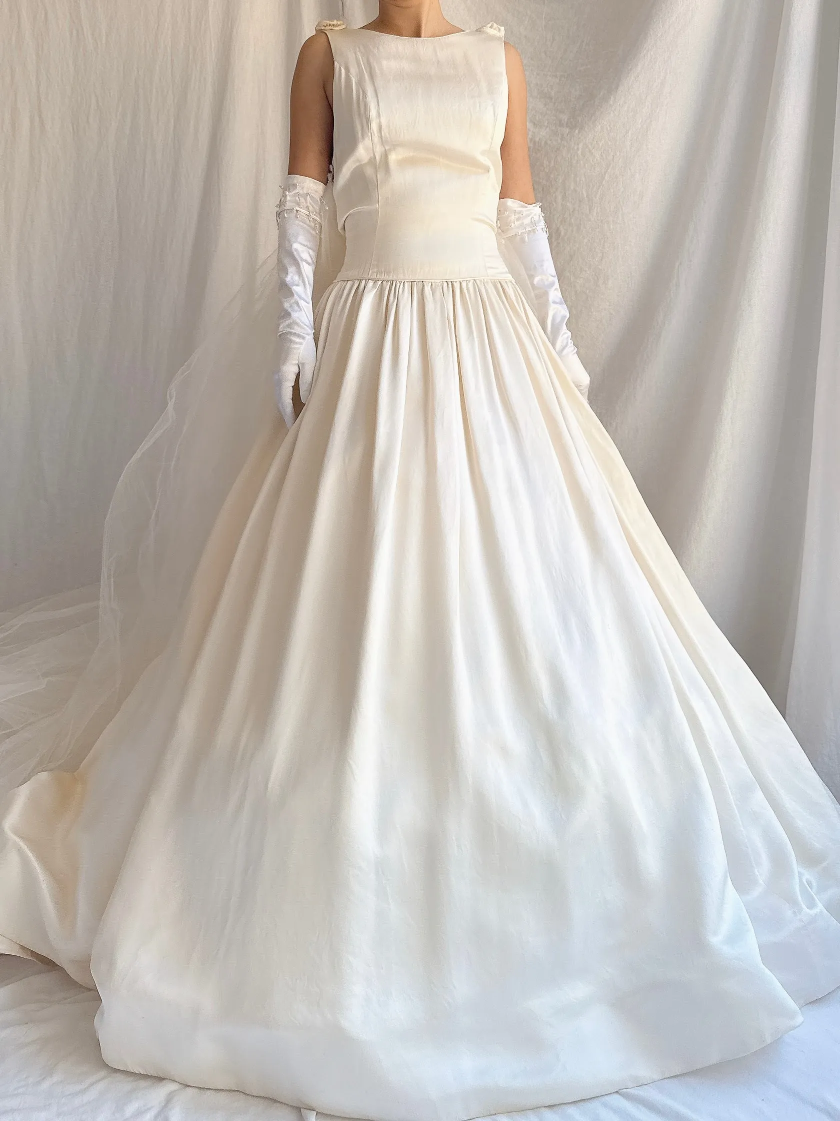 RESERVED Vintage Jim Hjelm Silk Dropped Waist Gown - S