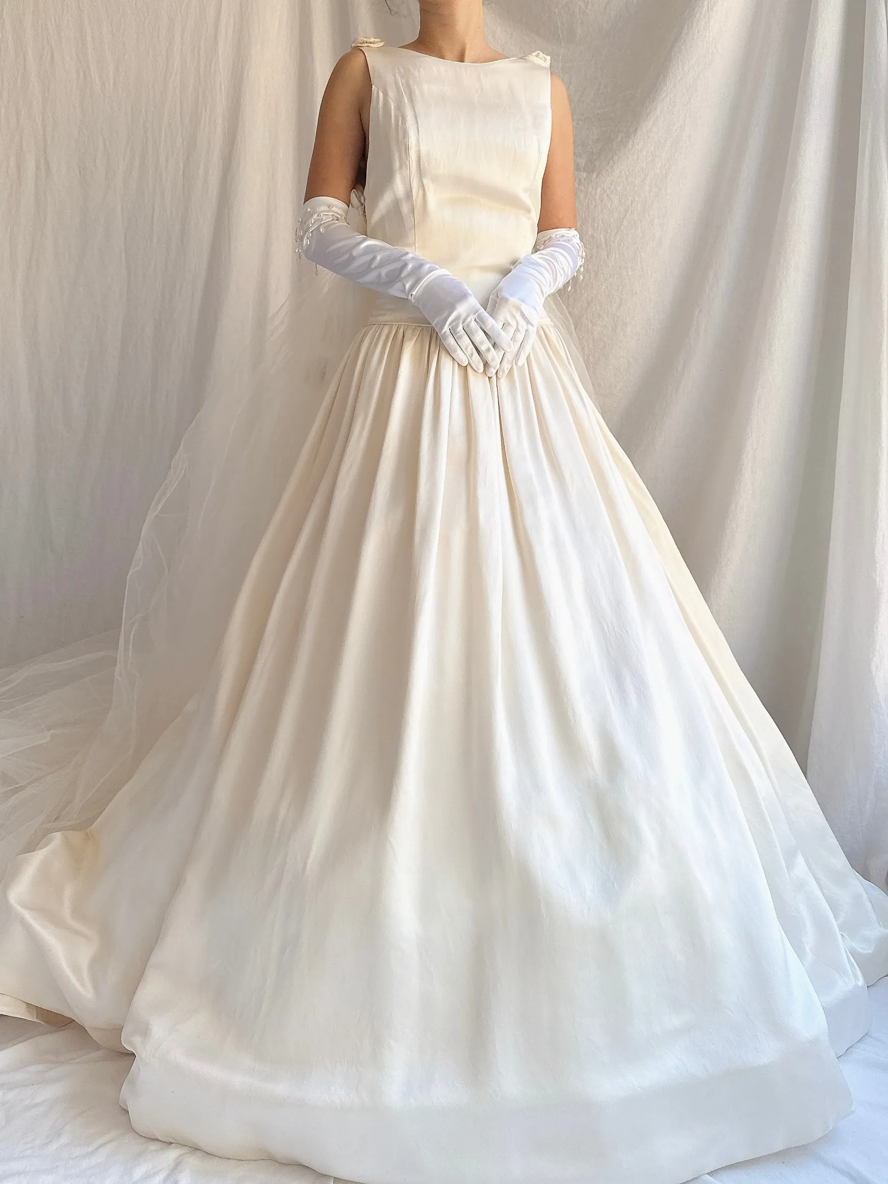 RESERVED Vintage Jim Hjelm Silk Dropped Waist Gown - S