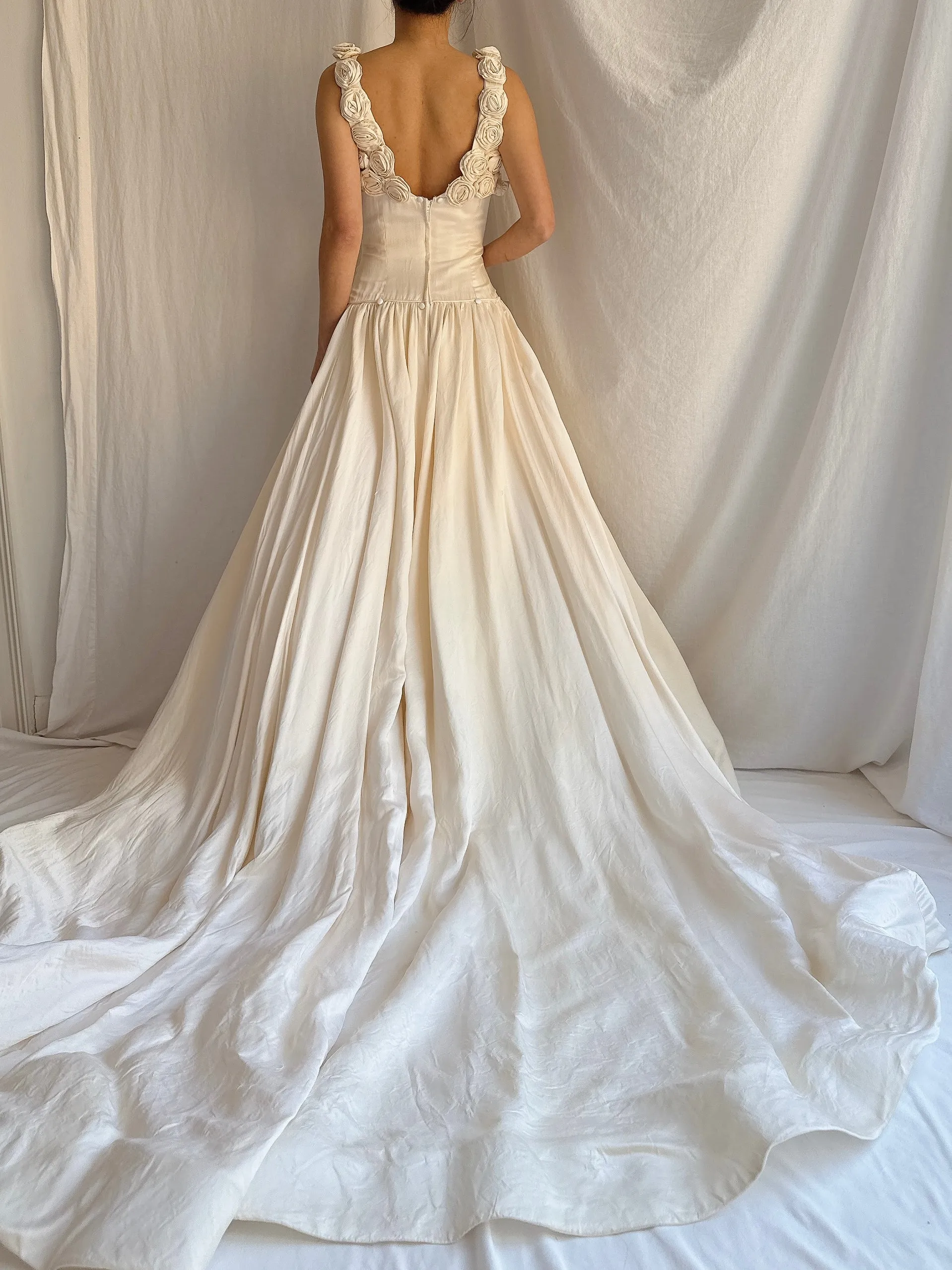 RESERVED Vintage Jim Hjelm Silk Dropped Waist Gown - S