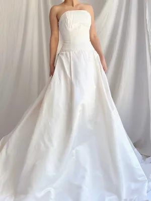Reserved Vintage Silk/Rayon Satin Dropped Waist Gown - S